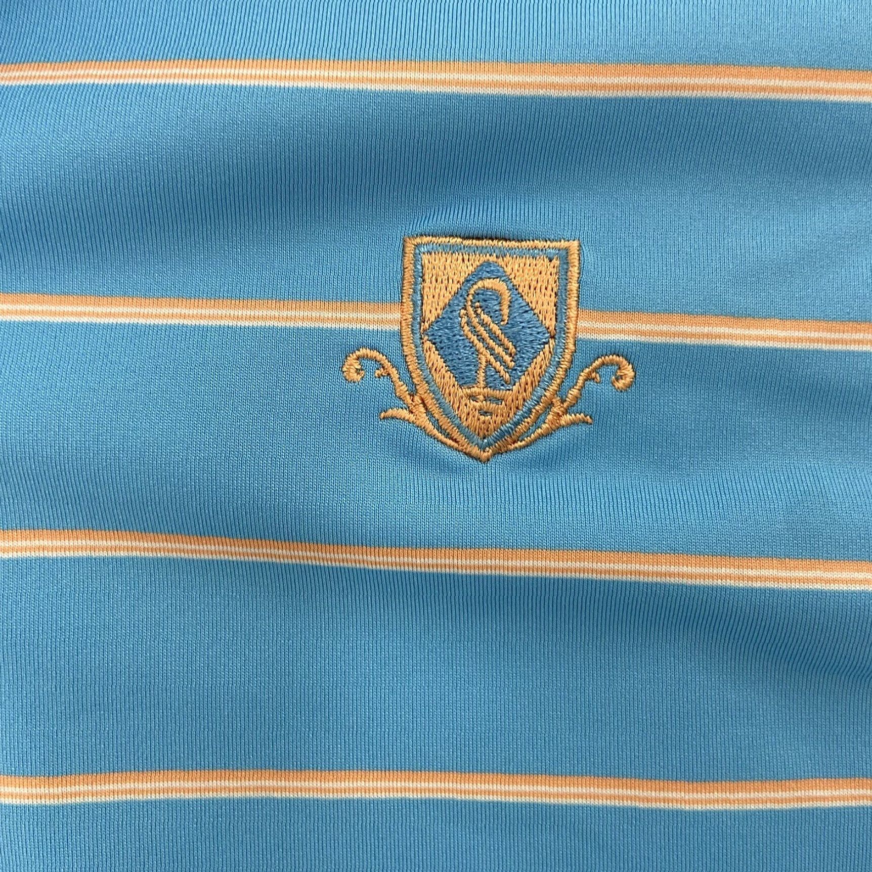 Vintage F&G Tech Polo Shirt Adult Large Blue Golf Lightweight Stretch Striped Logo Mens L Size US L / EU 52-54 / 3 - 4 Thumbnail