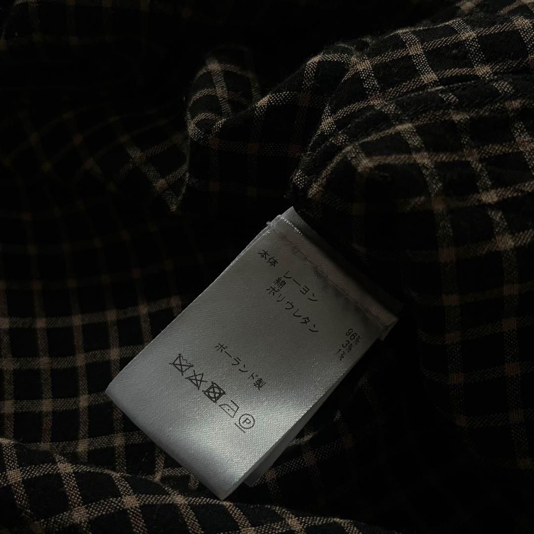 Lemaire LEMAIRE 20AW Grid Pattern Long Sleeve Shirt Black 46 Size US S / EU 44-46 / 1 - 5 Thumbnail