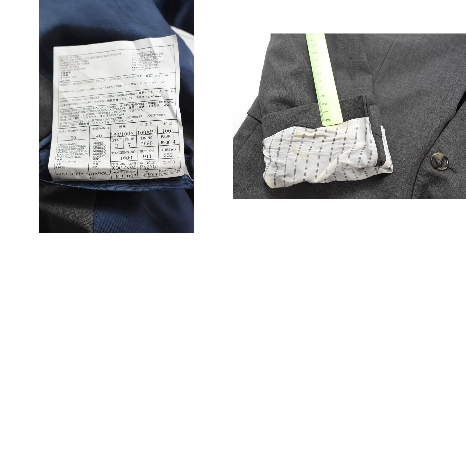 Suitsupply Suitsupply Pure Wool Super 110's Blazer Men's UK 40 Single Breasted Jacket Grey Size 40R - 8 Thumbnail