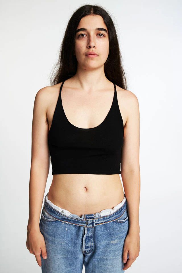 Judy Turner o1mle0425 Lea Cropped Tank Top in Nero Size XL / US 12-14 / IT 48-50 - 3 Thumbnail