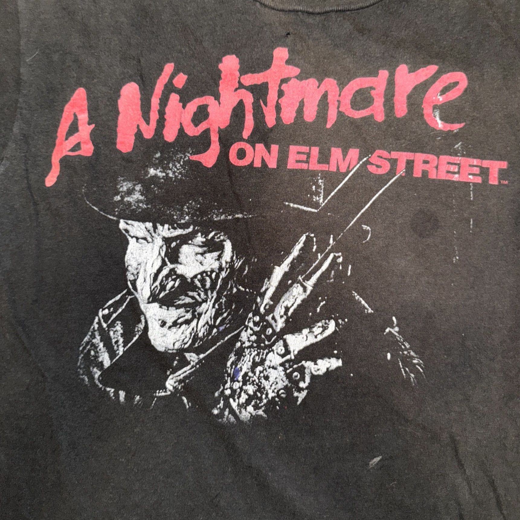 Vintage Nightmare On Elm Street Freddy Krueger T-Shirt Black Medium Distressed M & M Men's Regular Size M Size US M / EU 48-50 / 2 - 3 Thumbnail