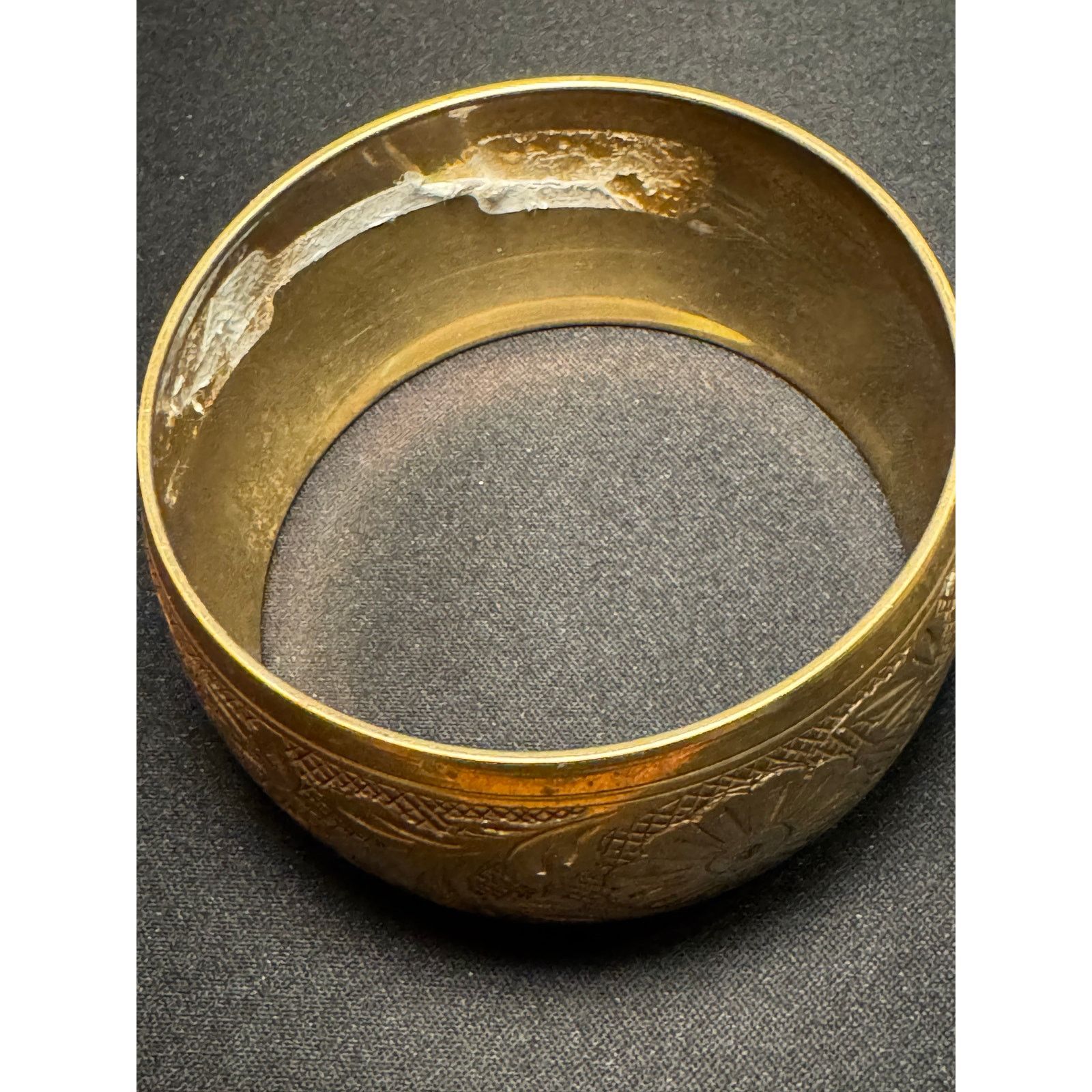 Other Brass Cuff Bracelet Intricate Flower Design 8.5in Size ONE SIZE - 7 Thumbnail