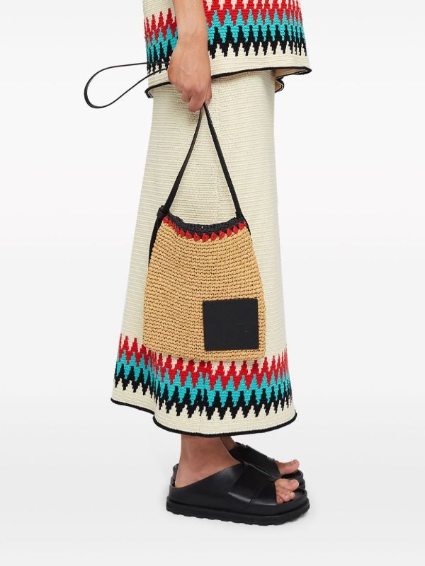 Jil Sander o1loc1c1124 Size: OS/ Raffia Crossbody Bag in Beige Size ONE SIZE - 4 Thumbnail