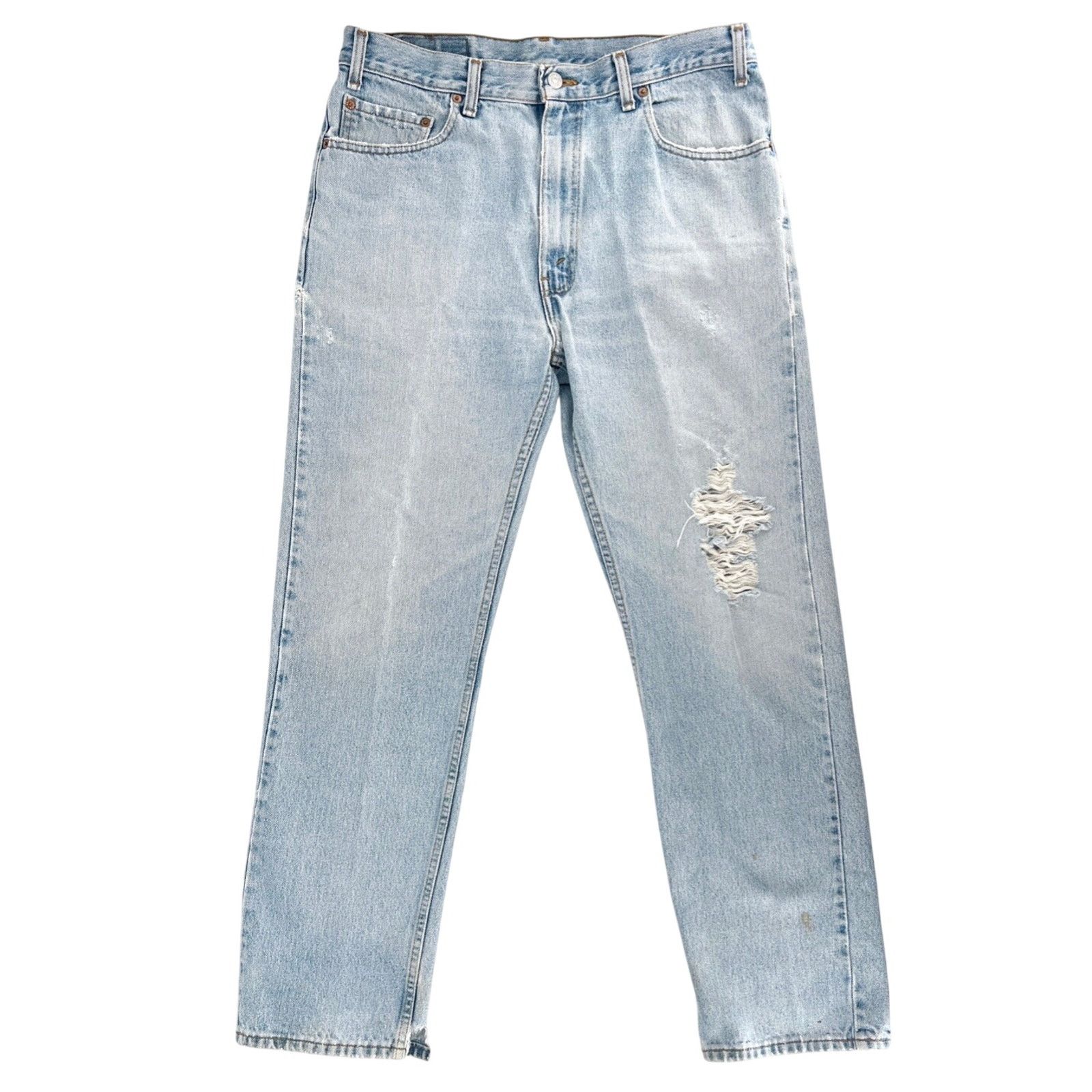 Levi's Levis vintage distressed straight leg jeans Size US 35 - 1 Thumbnail