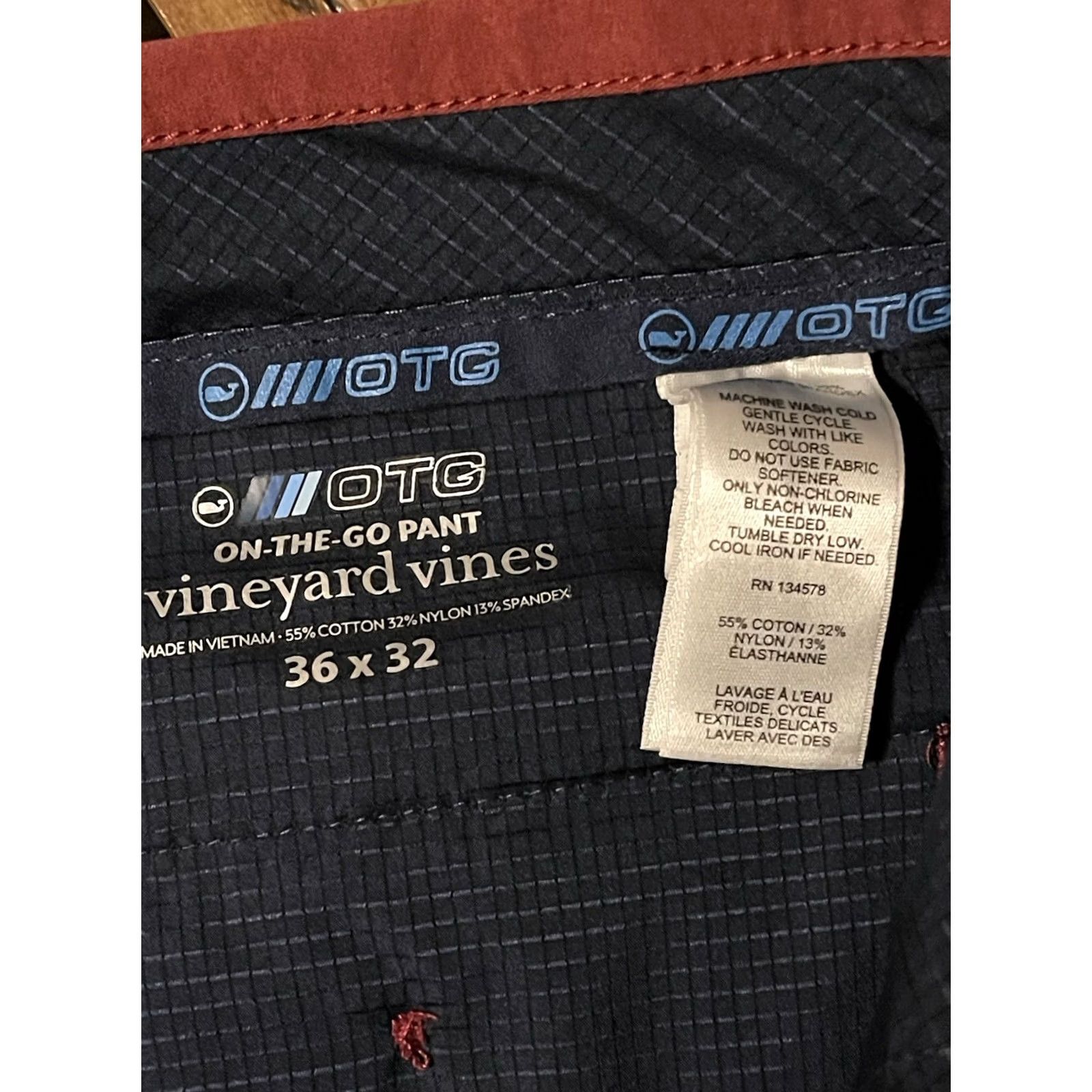 Vineyard Vines Vineyard Vines OTG On-The-Go Performance Chinos Pants Maroon Men's 36x32 Size US 36 / EU 52 - 4 Thumbnail