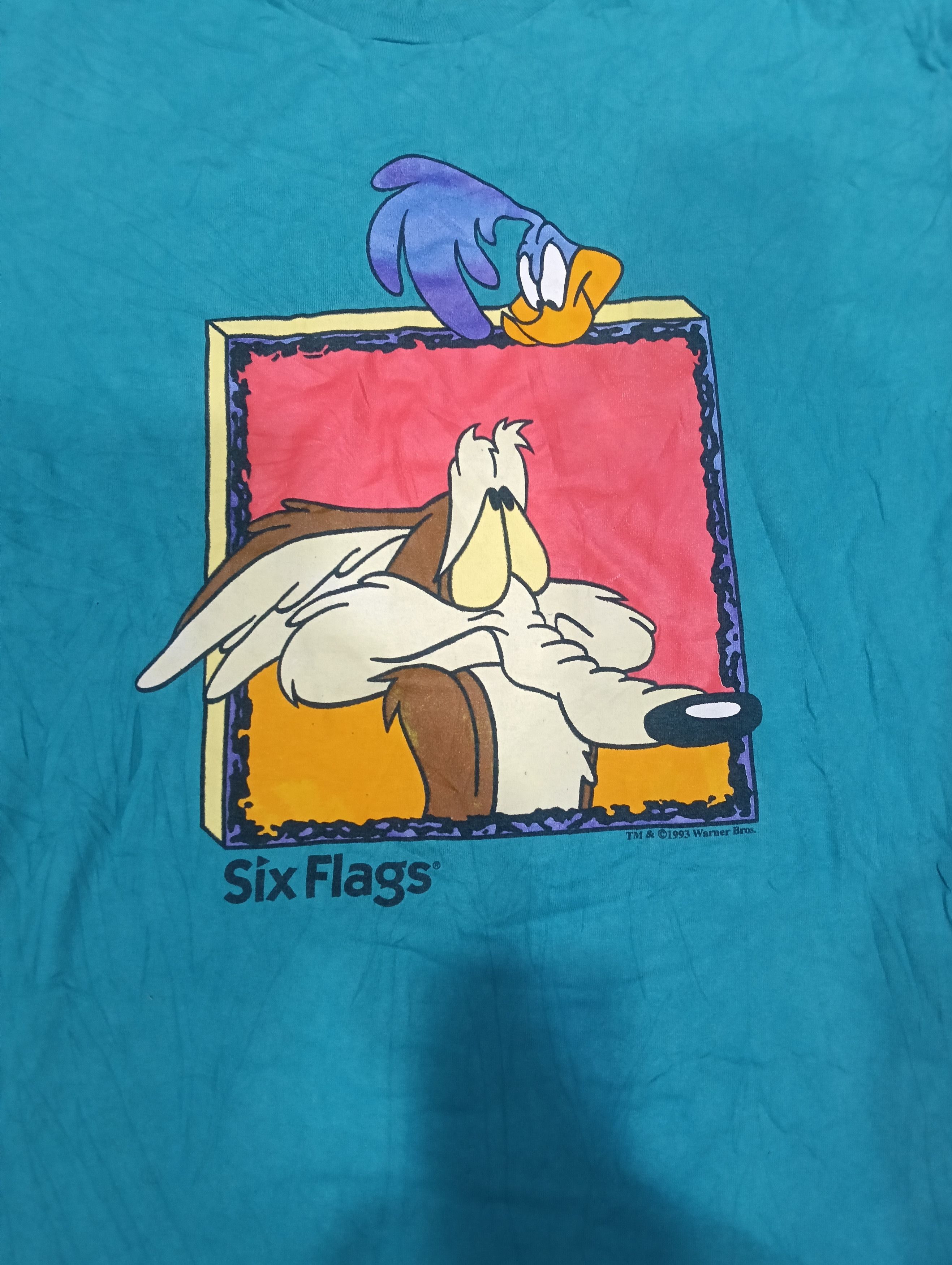 Warner Bros Vintage Six Flags 1993 Tee Size US XL / EU 56 / 4 - 2 Thumbnail