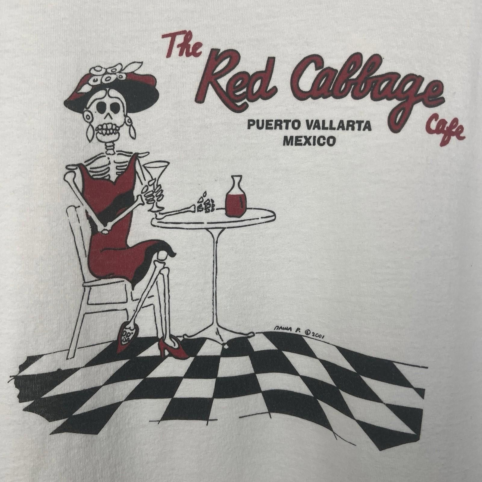 Other Vintage 2000s Red Cabbage Cafe Mexico White T Shirt XL Size US XL / EU 56 / 4 - 2 Thumbnail
