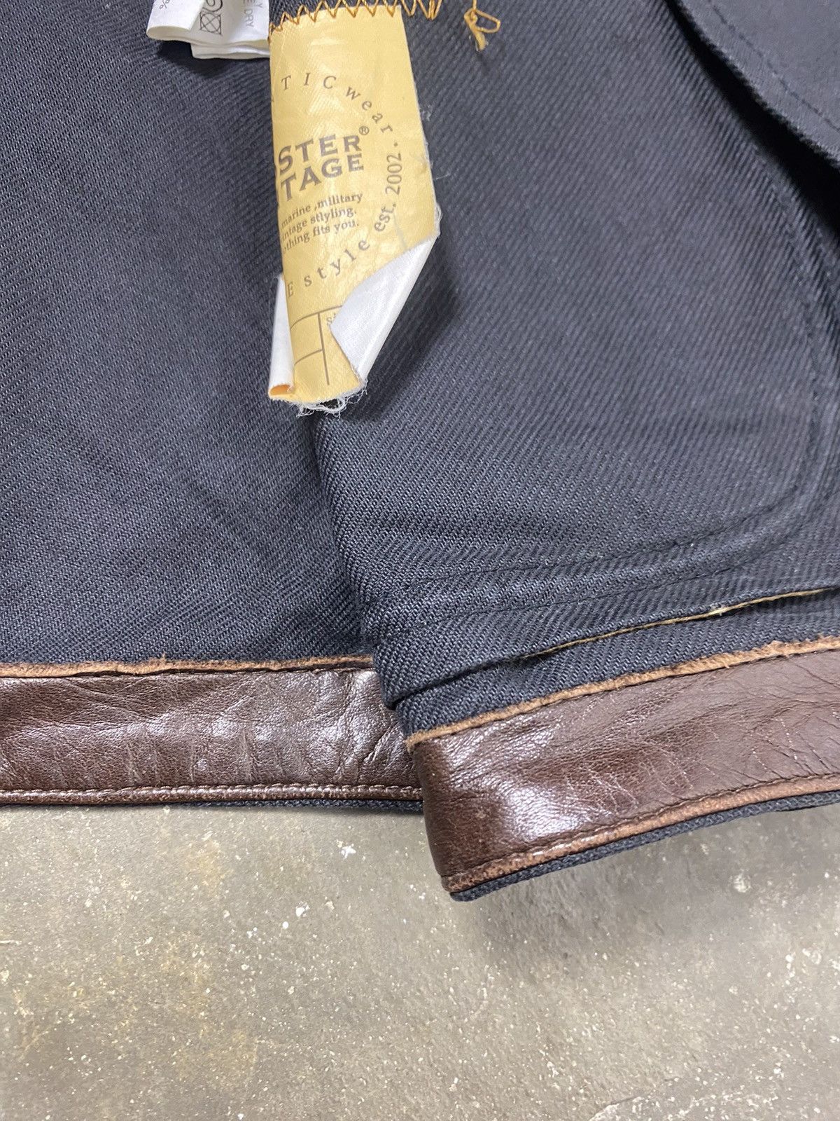 Japanese Brand A02 Gloster Vintage Denim + Leather Blazer Size US L / EU 52-54 / 3 - 15 Thumbnail