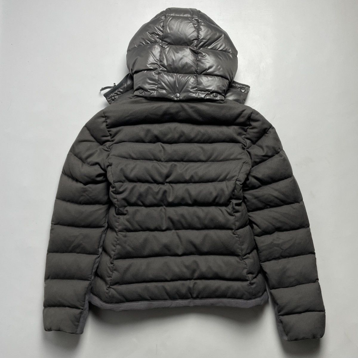 MONCLER Astere Giubbotto Gray Hooded Down Puffer Jacket XS