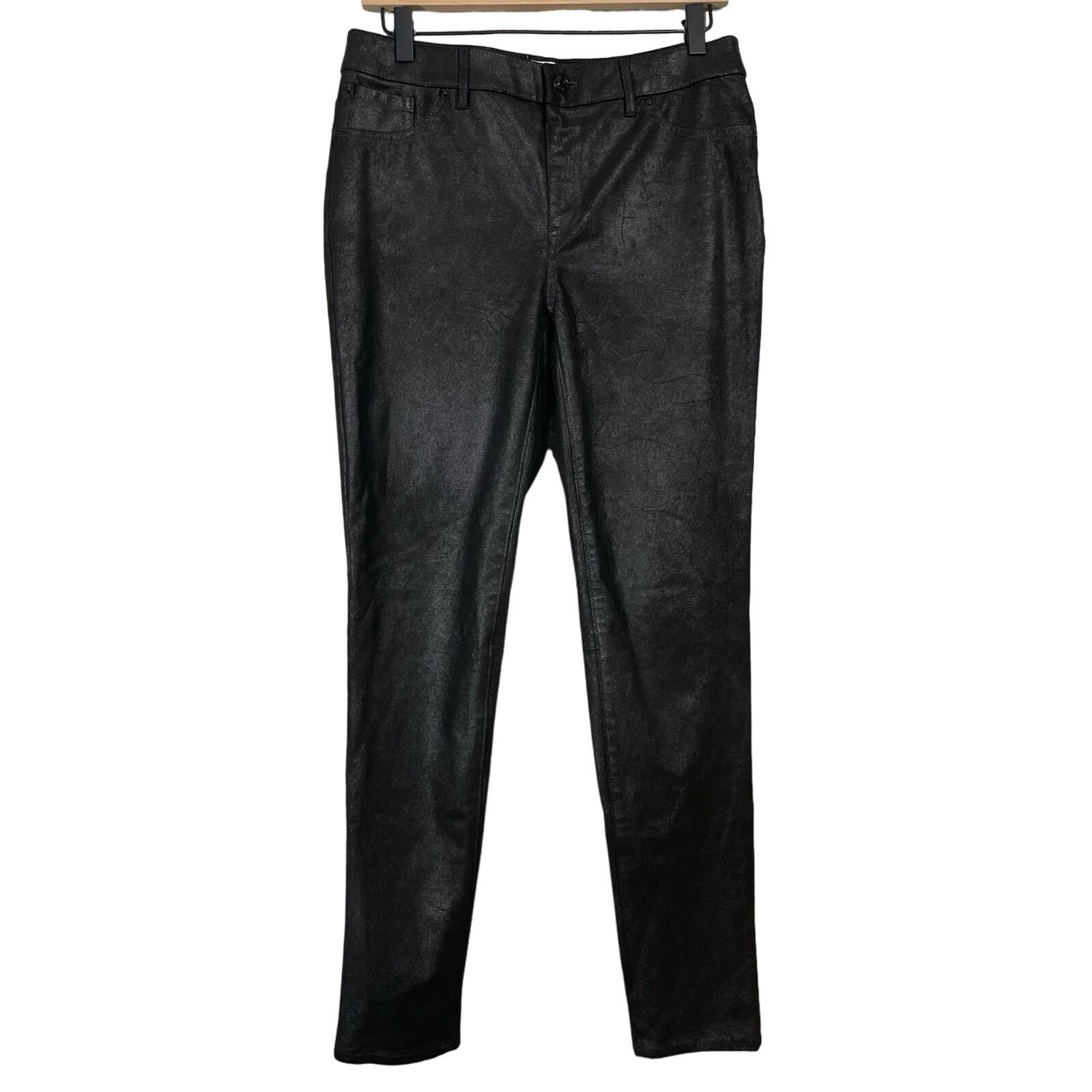 Chicos Chico's Black Faux Suede Skinny Leg Pants - Size 0 (Small) Size 30" / US 8 / IT 44 - 2 Thumbnail