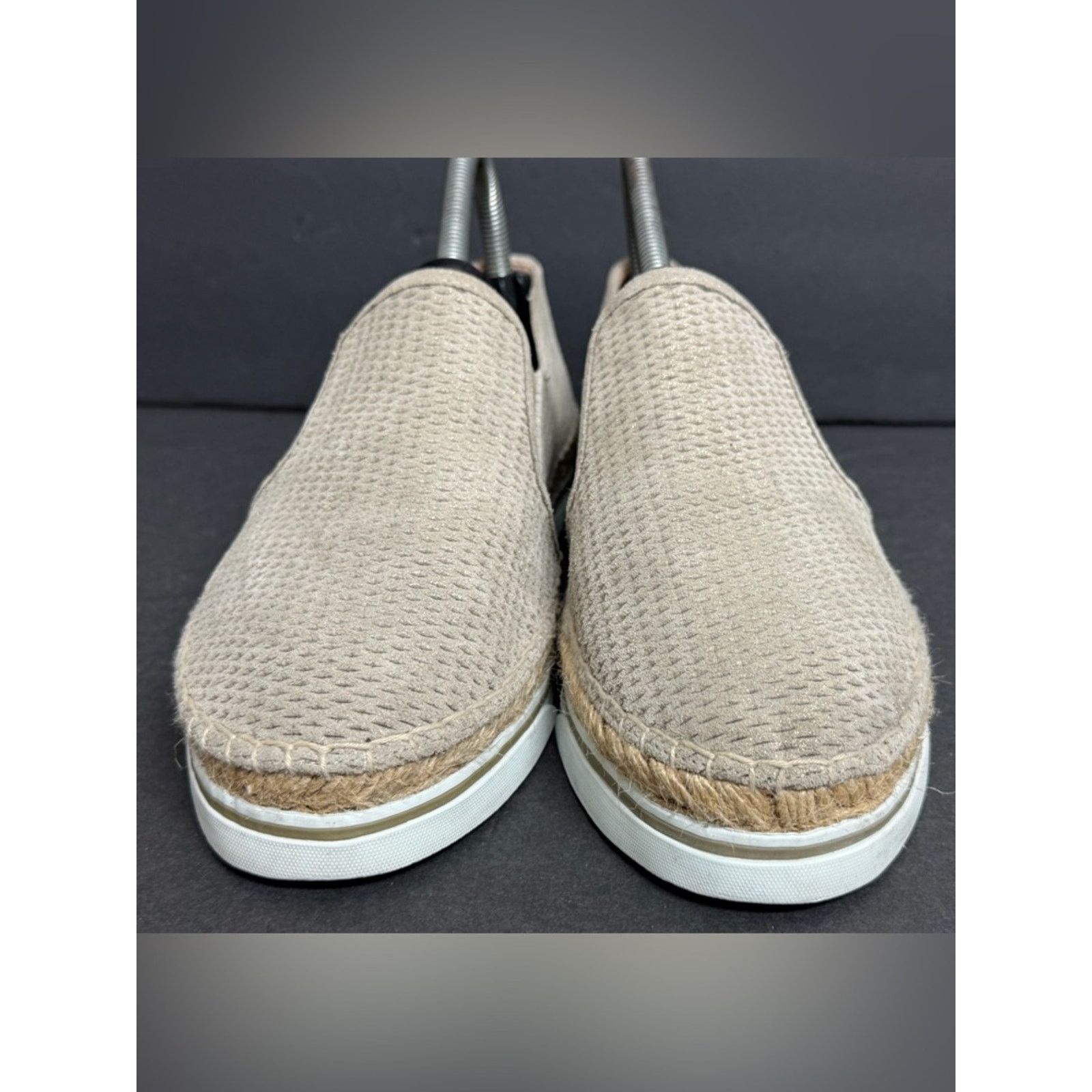 Jimmy Choo Jimmy Choo Beige Suede Shimmer Platform Loafer Flat 38.5 Size US 8.5 / IT 38.5 - 5 Thumbnail