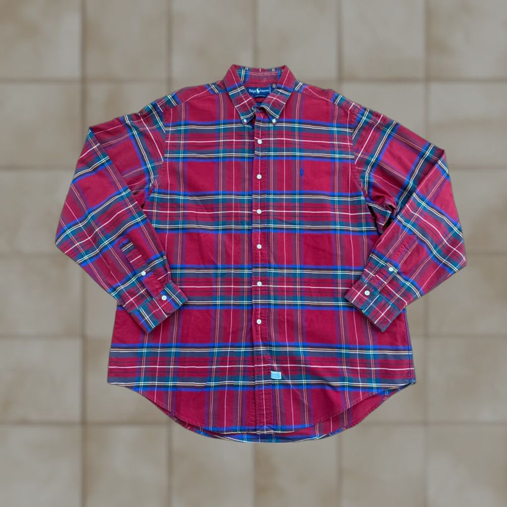Polo Ralph Lauren VTG Polo Ralph Lauren Oxford Shirt Mens XXL Plaid Button Up 90s California Preppy Grunge USA Size US XXL / EU 58 / 5 - 1 Thumbnail