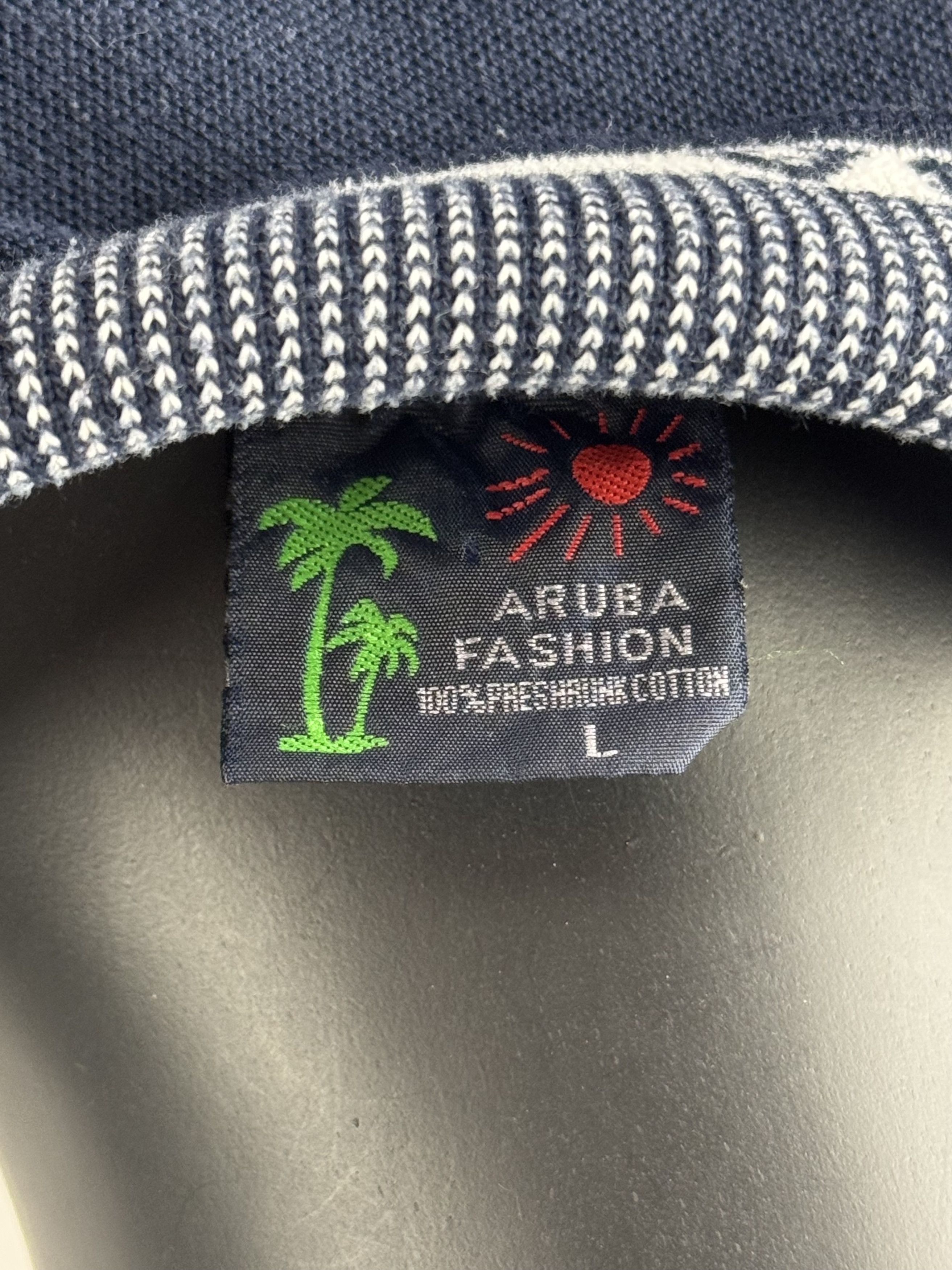 Vintage VTG Aruba“Dive Aruba” Embroidered – Striped Collar & Cuffs Size US L / EU 52-54 / 3 - 7 Thumbnail