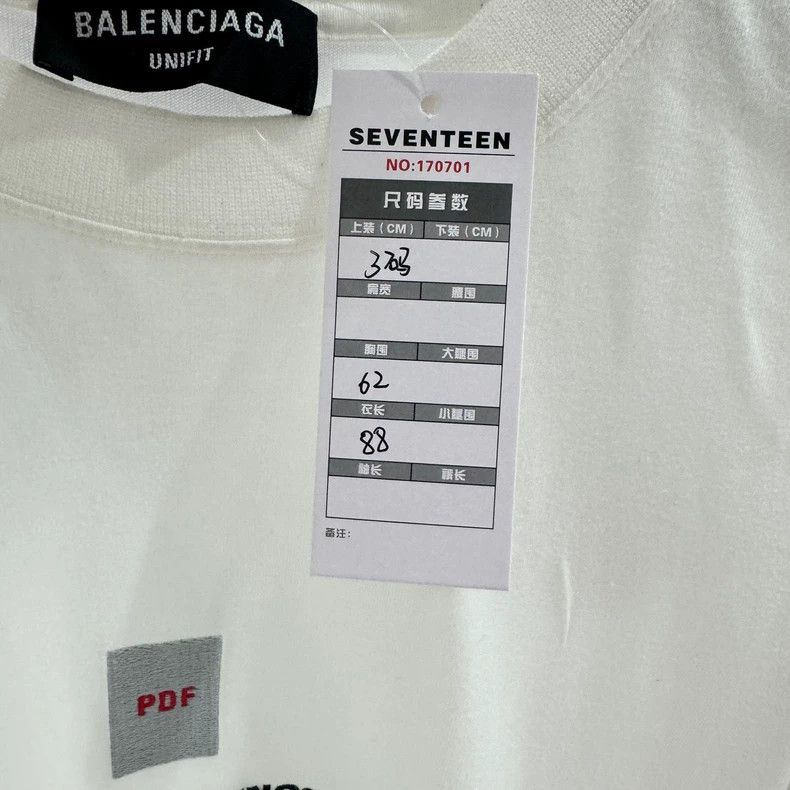 Balenciaga Balenciaga White PDF Letter Short Sleeve 2502-Nextarrow Size US L / EU 52-54 / 3 - 5 Thumbnail