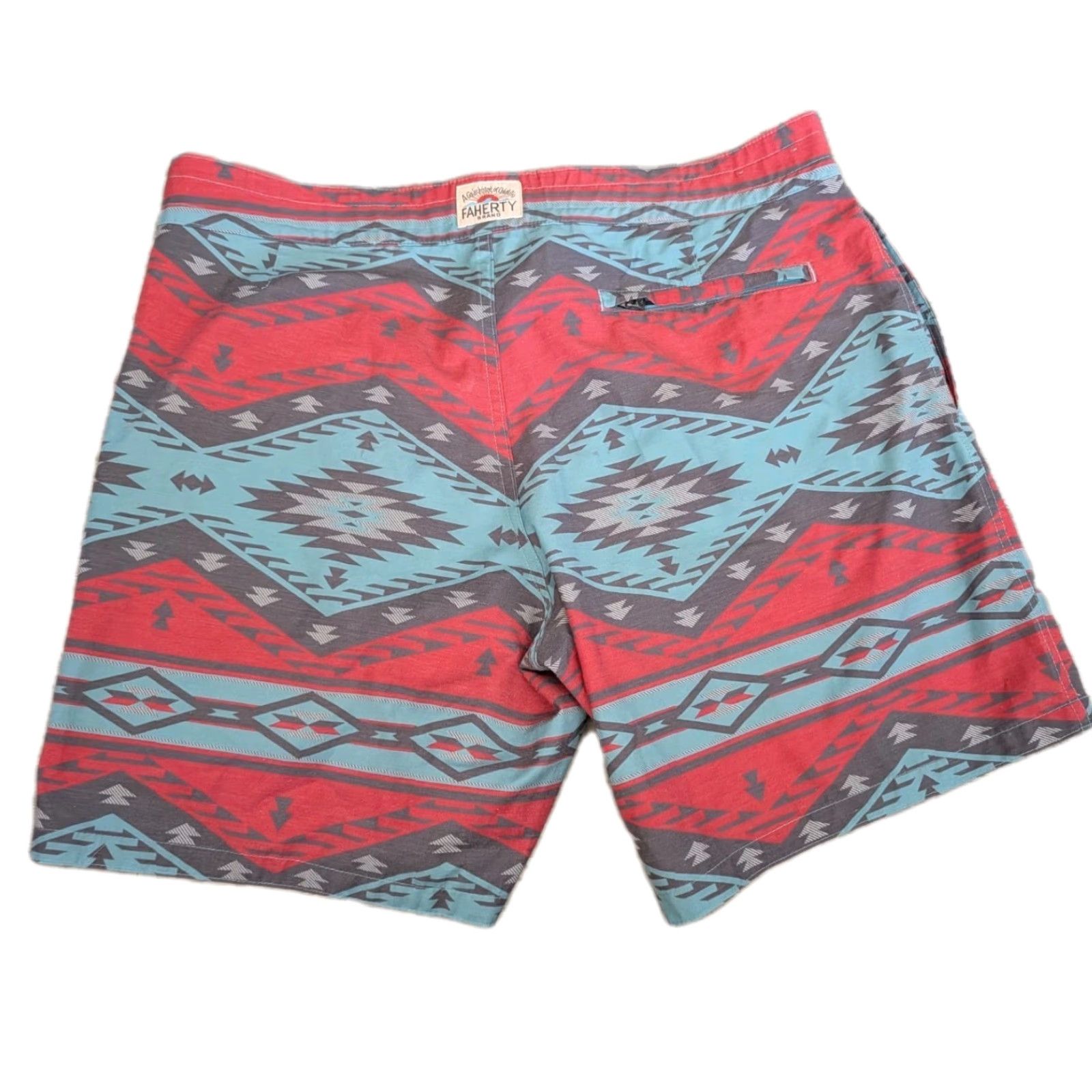 Faherty Faherty Brand Men’s Drawstring Board Shorts 36 Aztec Geometric Multicolor Lightweight Bottom Mens Size US 36 / EU 52 - 2 Thumbnail