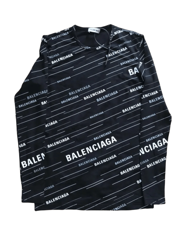 Balenciaga Balenciaga Long Sleeve Stretch Black T-Shirt Size US M / EU 48-50 / 2 - 1 Thumbnail