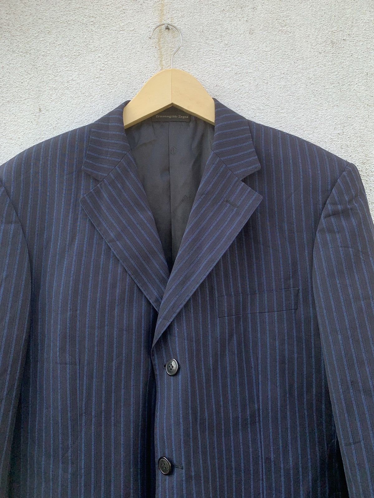 Z Zegna Ermenegildo Zegna Suit Blazer 50 Wool Striped Size 50R - 6 Thumbnail