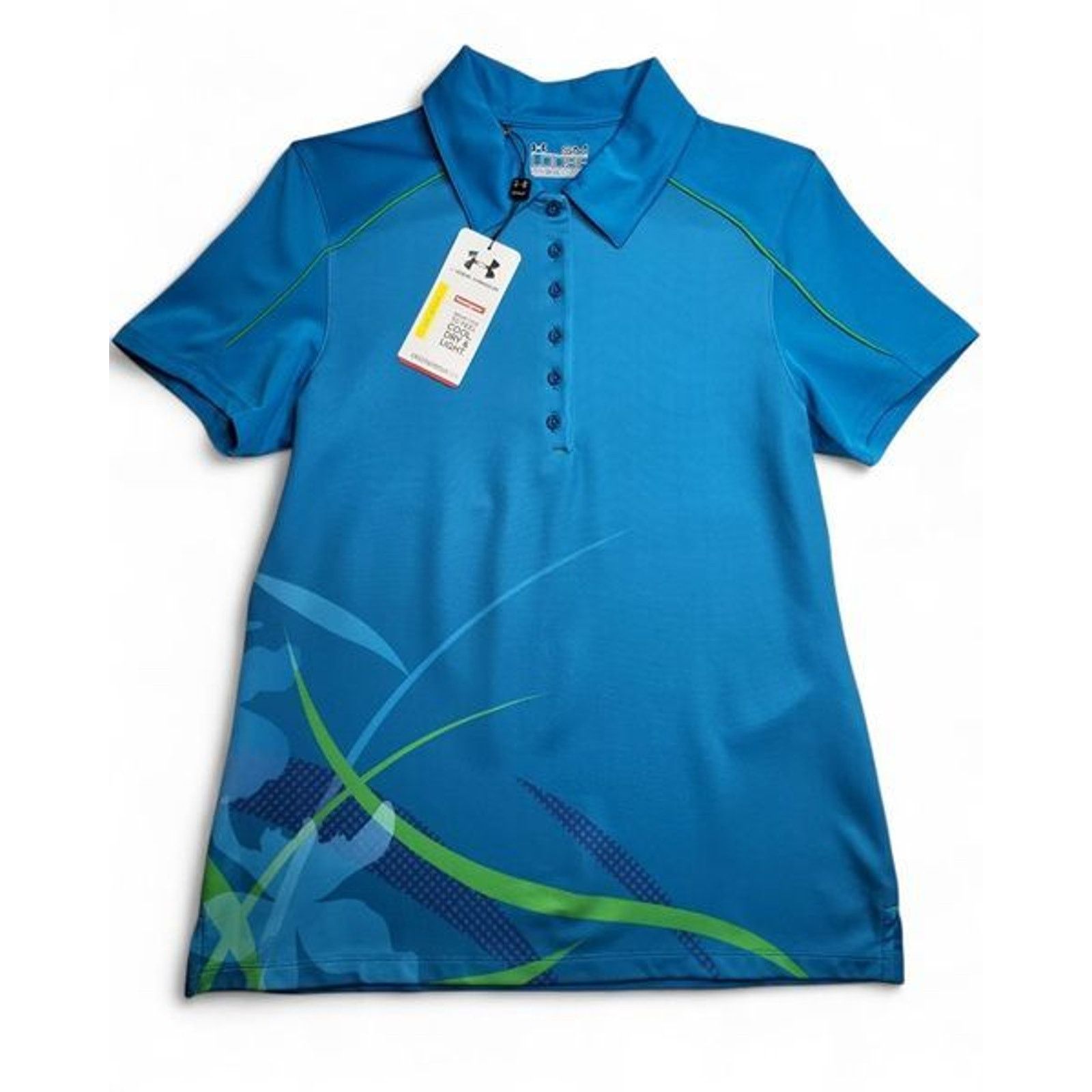 Under Armour NWT Under Armour Women's Golf Polo Floral Blue/Green Size S Size US S / EU 44-46 / 1 - 1 Thumbnail