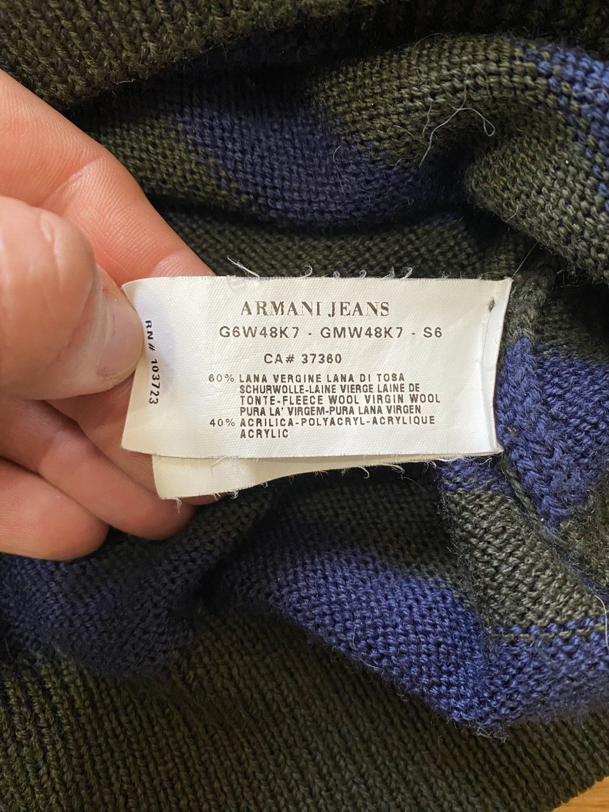 Armani Armani Jeans Vintage Wool Turtleneck Sweater Mens L Green Size US L / EU 52-54 / 3 - 6 Thumbnail