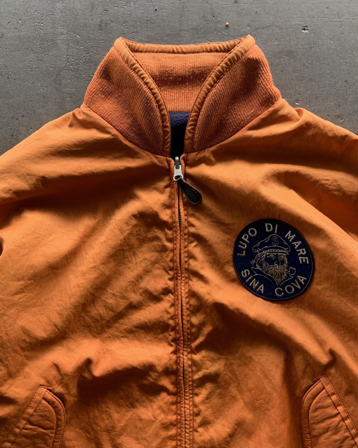 If Six Was Nine × Japanese Brand × Le Grande Bleu (L.G.B.) 1990s Lupo Di Mare Sina Cova Reversible Flight Bomber Jacket Size US M / EU 48-50 / 2 - 2 Thumbnail