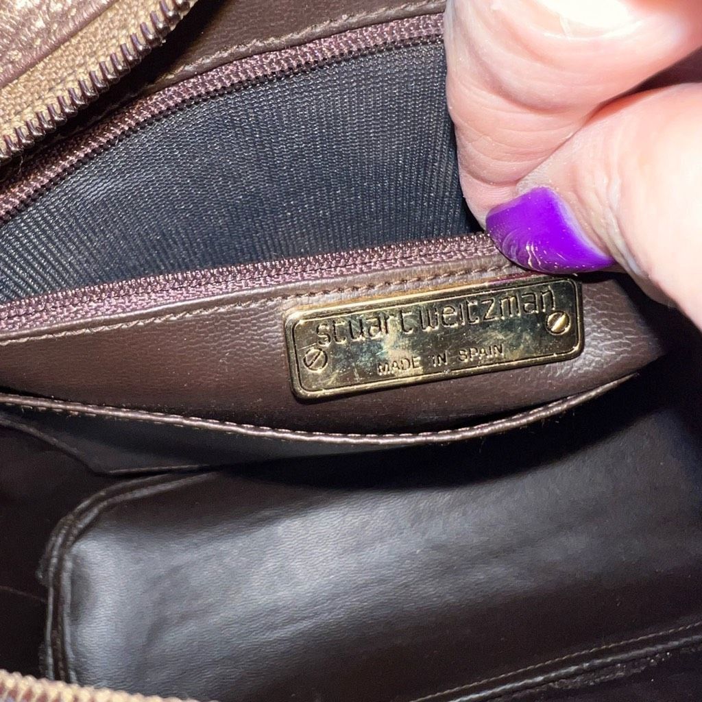 Stuart Weitzman Stuart Weitzman Made in Spain Vintage Pebbled Copper Leather with Lambskin Structured Bag Size ONE SIZE - 10 Thumbnail