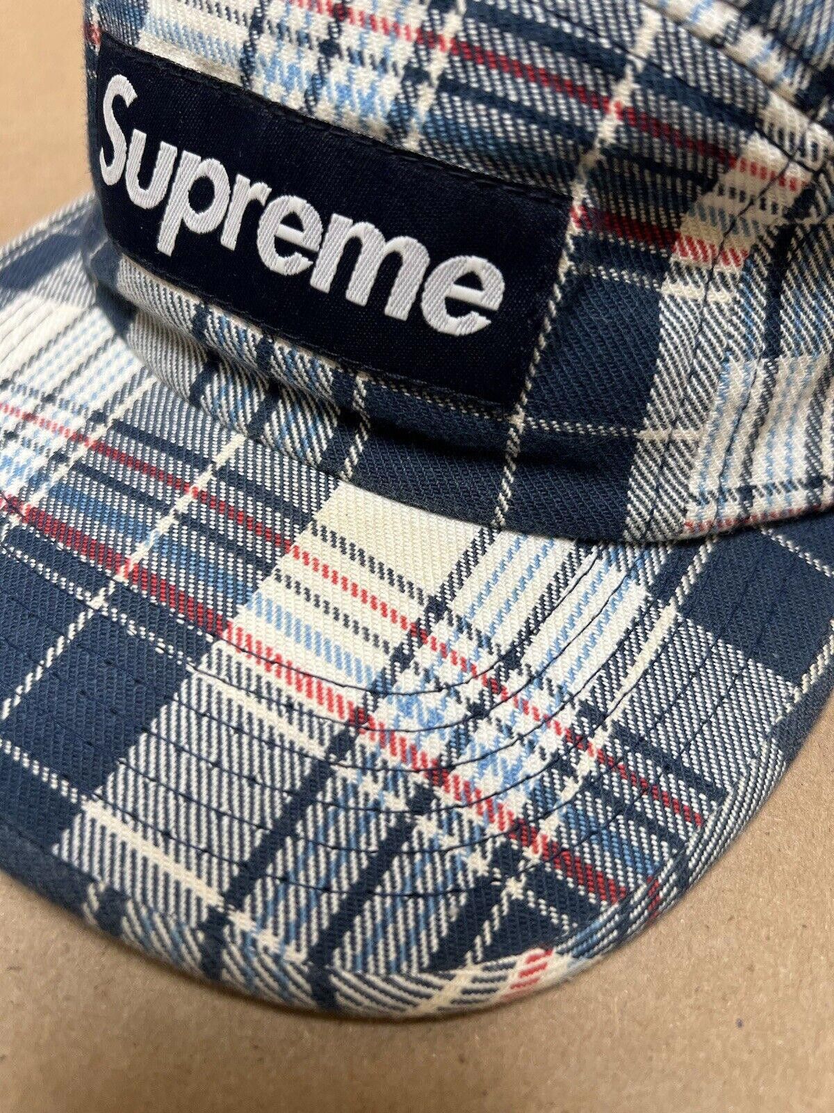Supreme SS10 Supreme Bum Plaid 5 Panel Camp Cap Hat Navy 2010 Size ONE SIZE - 2 Thumbnail