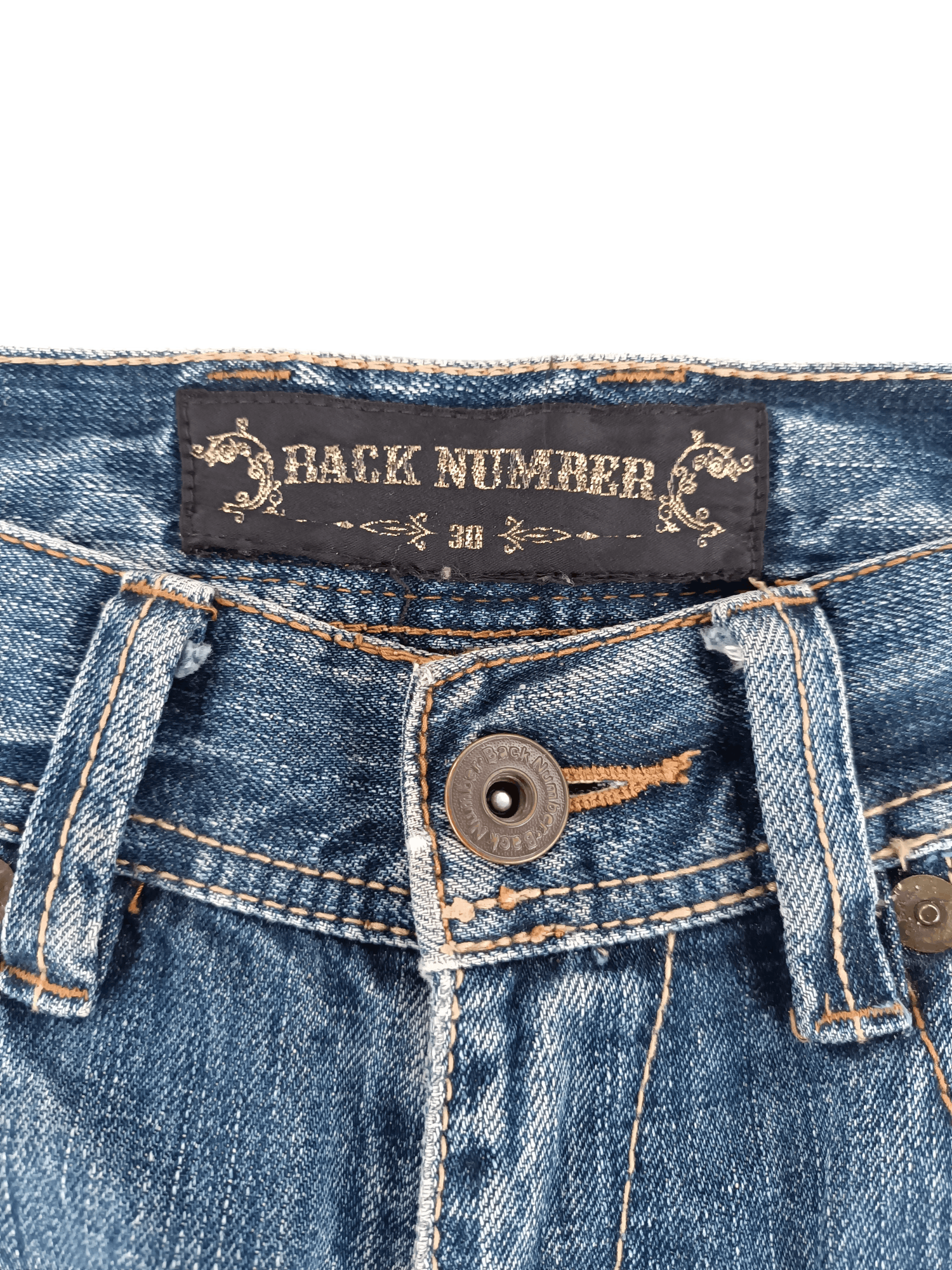 Japanese Brand 💥Flare💥90s Back Number Distress Ripped Jeans Faded Size US 32 / EU 48 - 13 Thumbnail