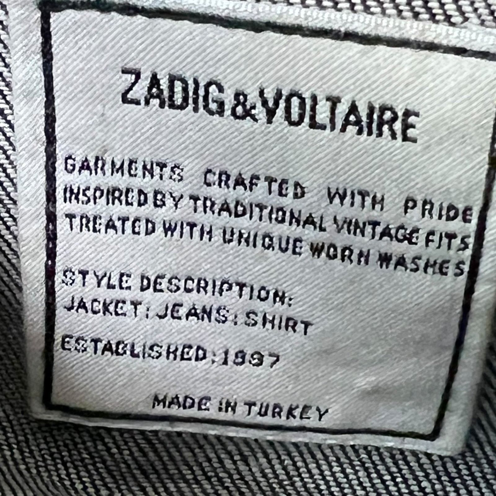 Zadig & Voltaire Zadig & Voltaire Women's XS Heart Snake Patch Denim Jacket Size XS / US 0-2 / IT 36-38 - 14 Thumbnail