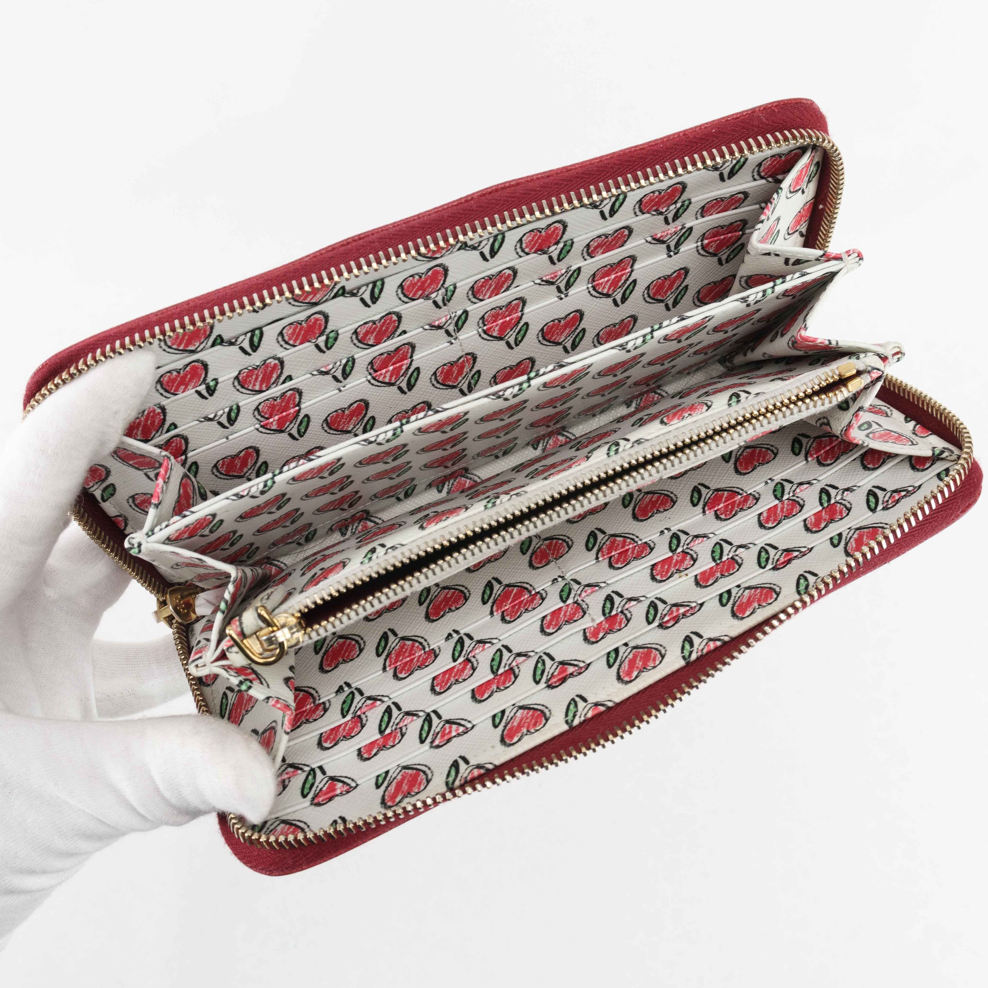 Prada Prada Saffiano Leather Zip Around Wallet Size ONE SIZE - 17 Thumbnail