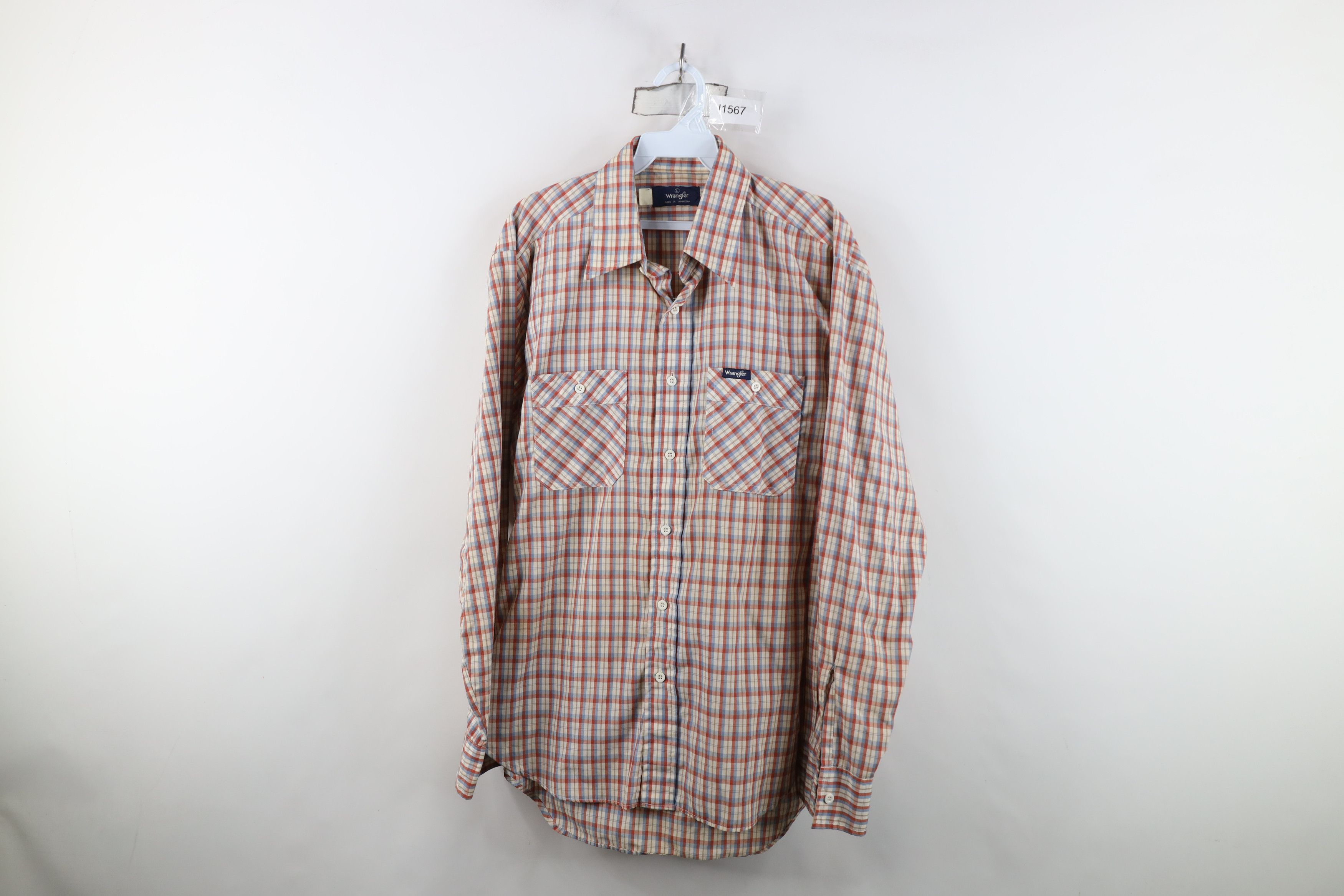 Wrangler Vintage 70s 80s Wrangler Western Collared Button Shirt Plaid Size US L / EU 52-54 / 3 - 1 Thumbnail