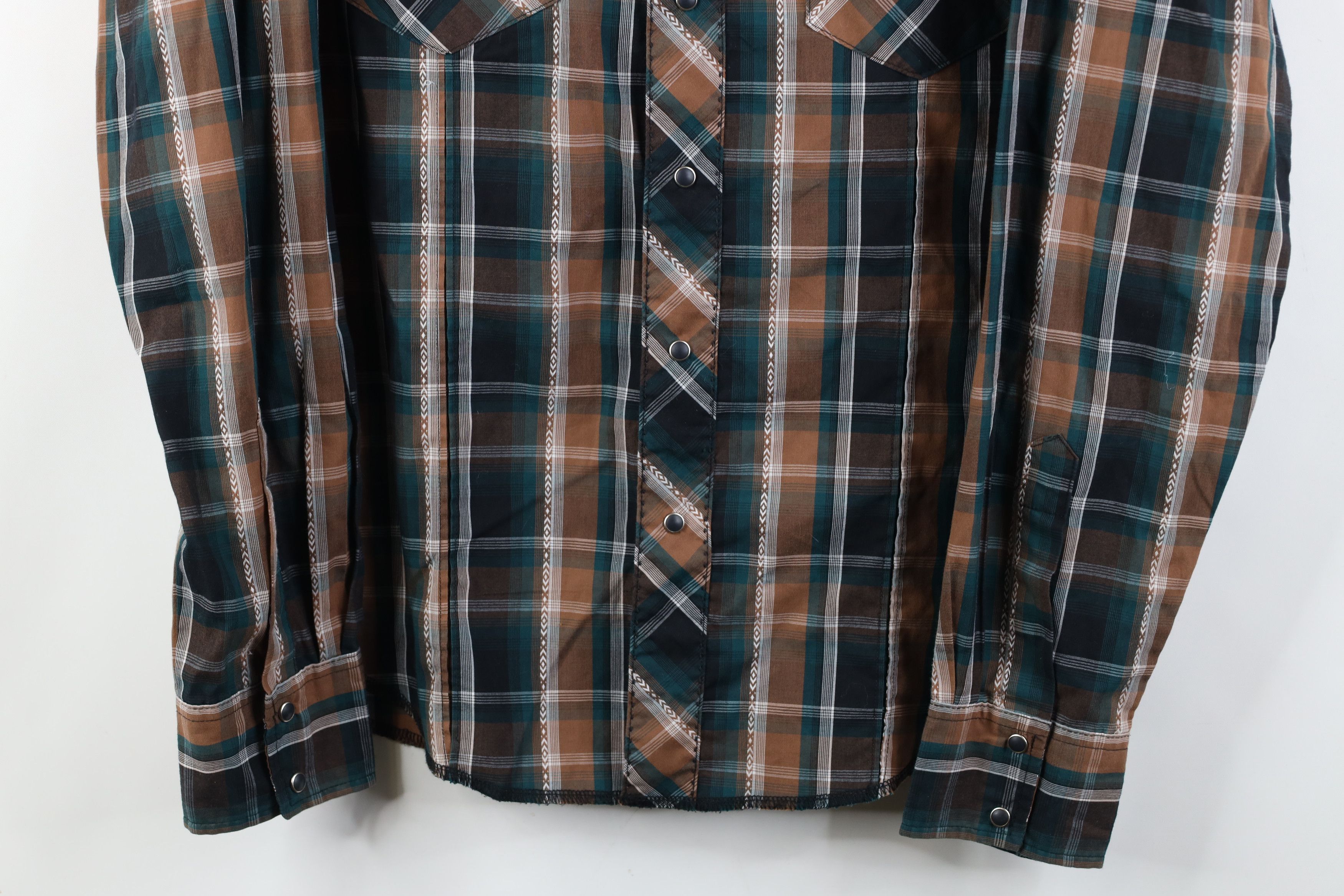Wrangler Vintage 90s Wrangler Western Cowboy Button Shirt Plaid Size US M / EU 48-50 / 2 - 3 Thumbnail