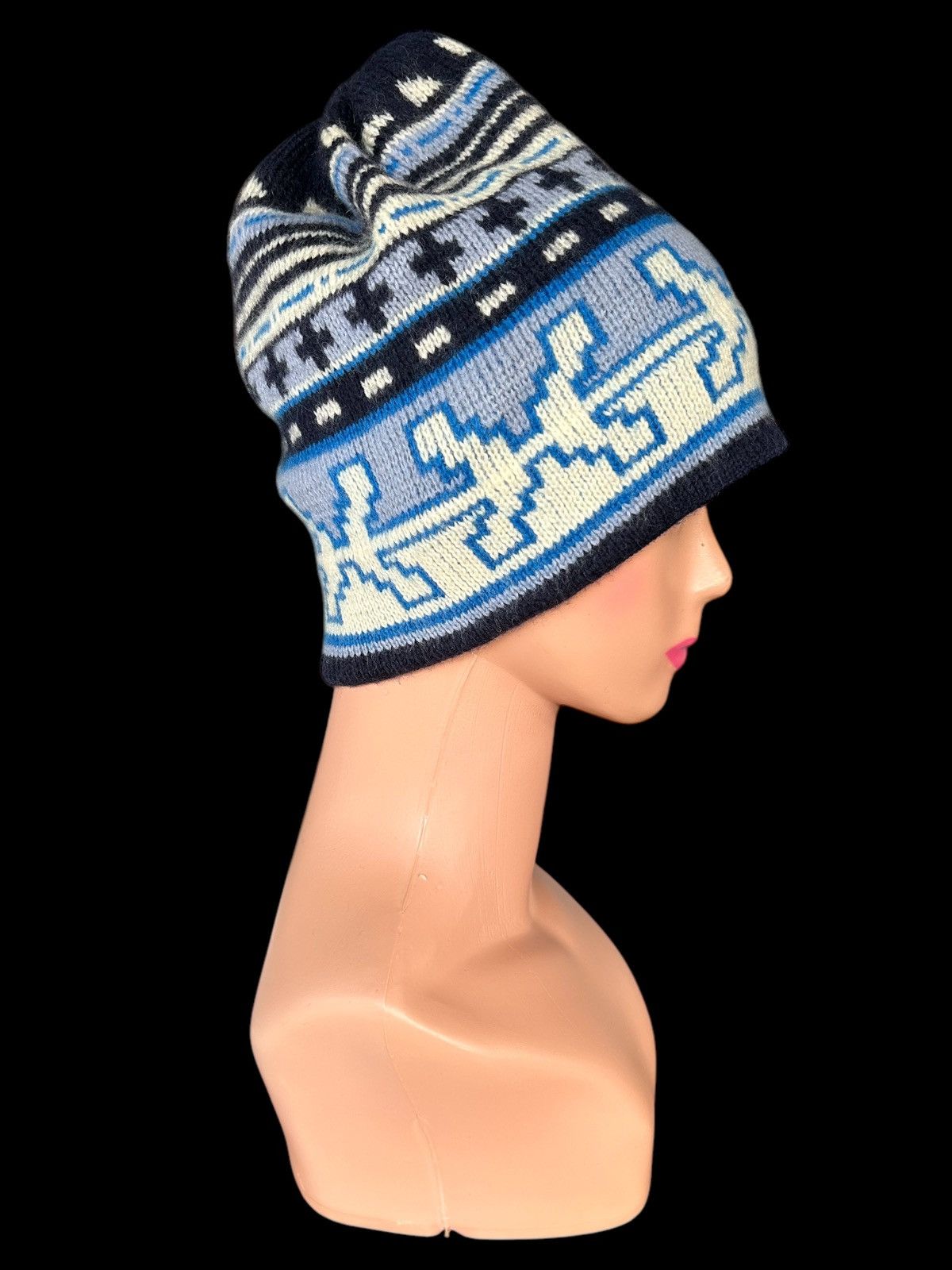 Japanese Brand × Kapital × Vintage Crochet Knitt Rare Design wool Beanie Hats Size ONE SIZE - 1 Thumbnail