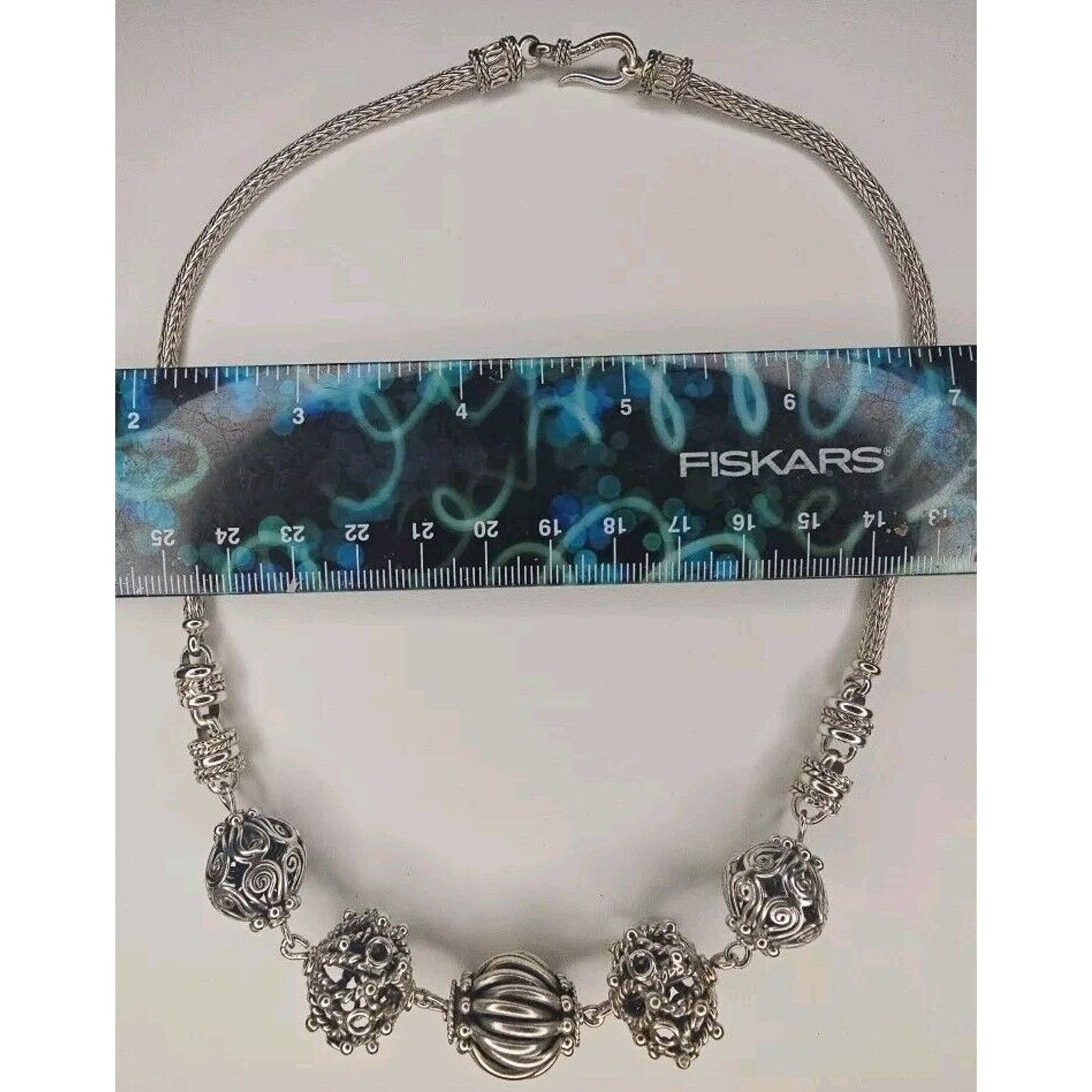 Sterling Silver Suarti Vintage Sterling Silver Chunky Bali Bead Necklace Size ONE SIZE - 6 Thumbnail