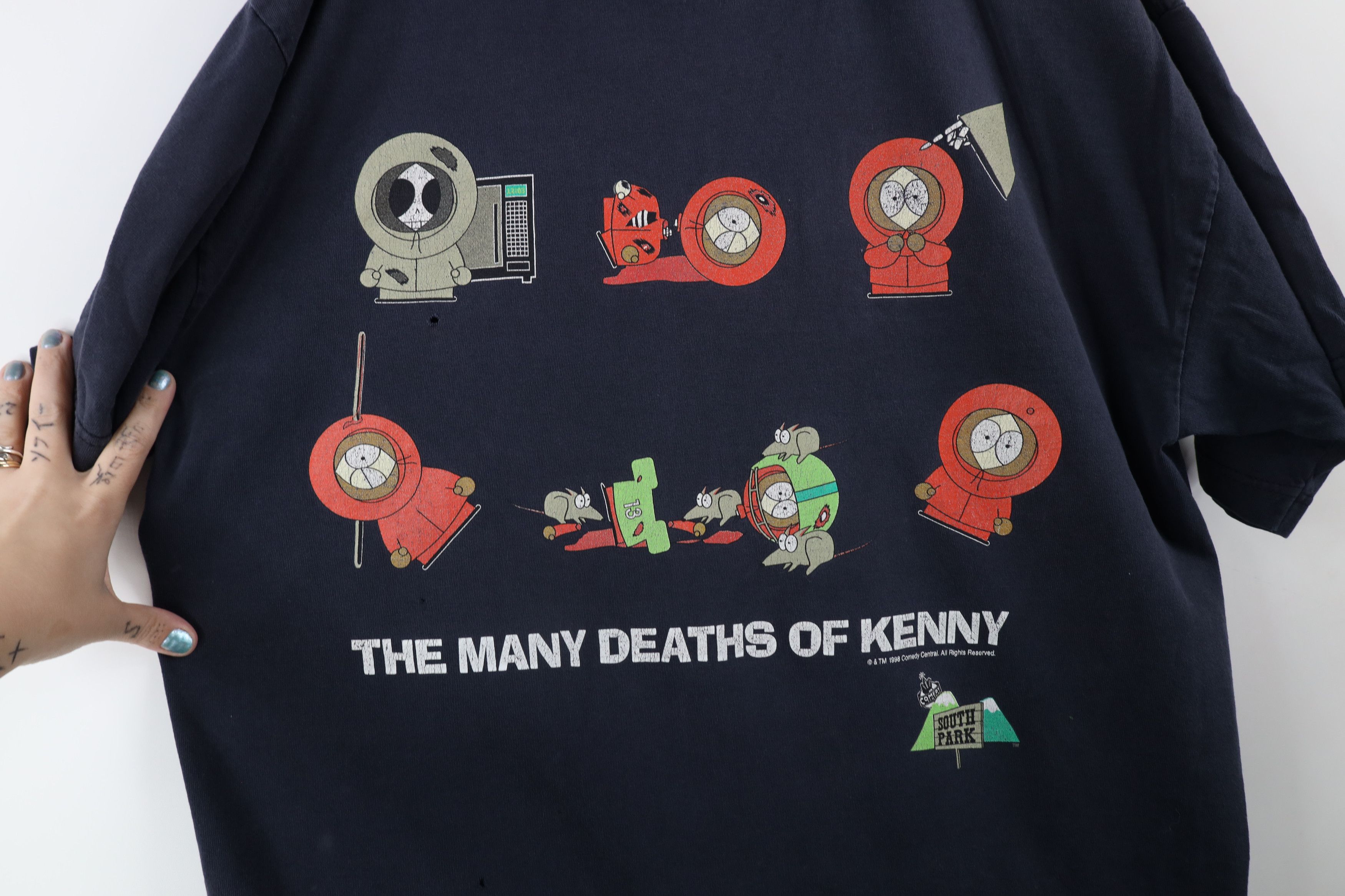 Vintage Vintage 90s South Park Out The Many Deaths of Kenny T-Shirt Size US XL / EU 56 / 4 - 4 Thumbnail