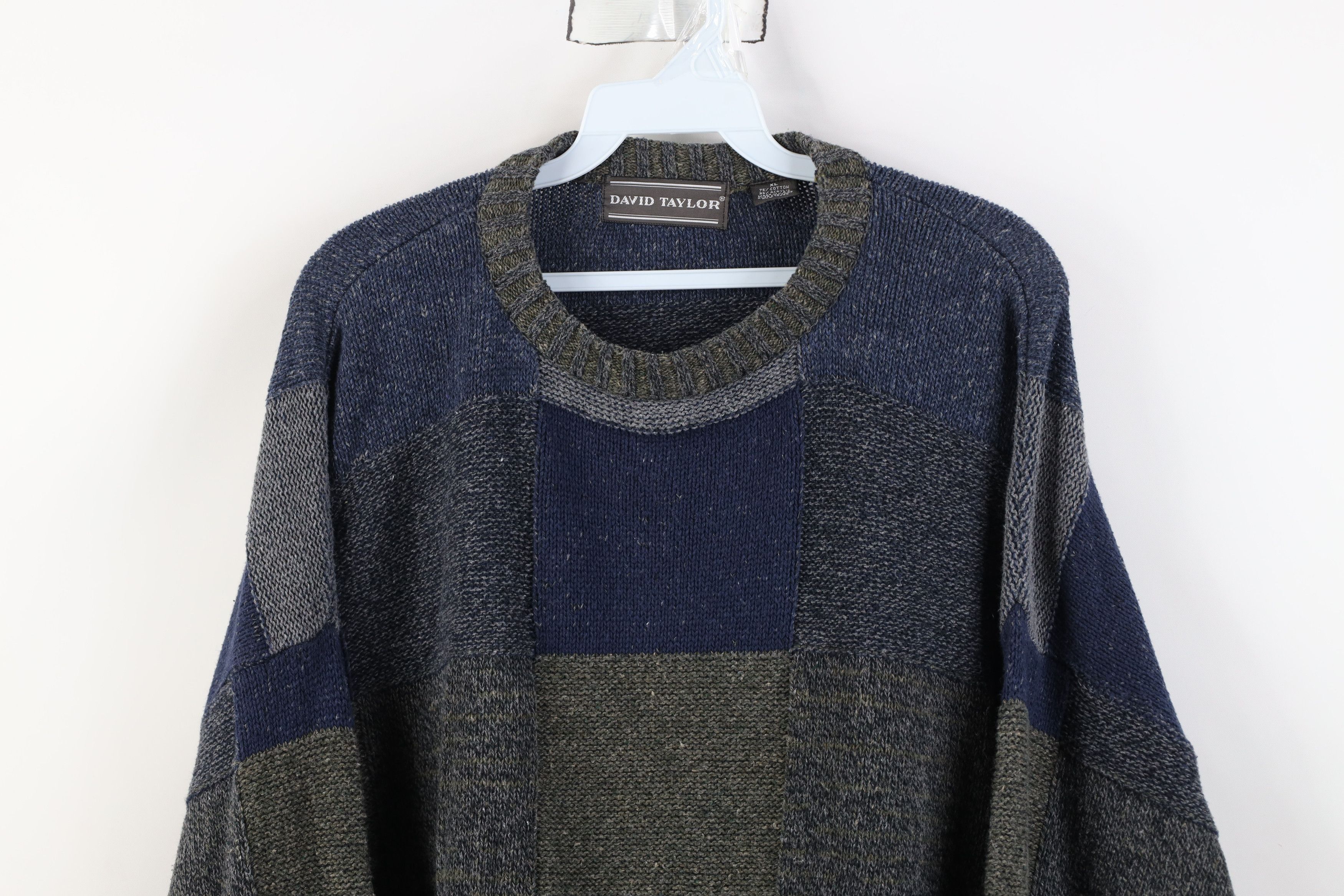 Vintage Vintage 90s Streetwear Patchwork Knit Crewneck Sweater USA Size US XL / EU 56 / 4 - 2 Thumbnail