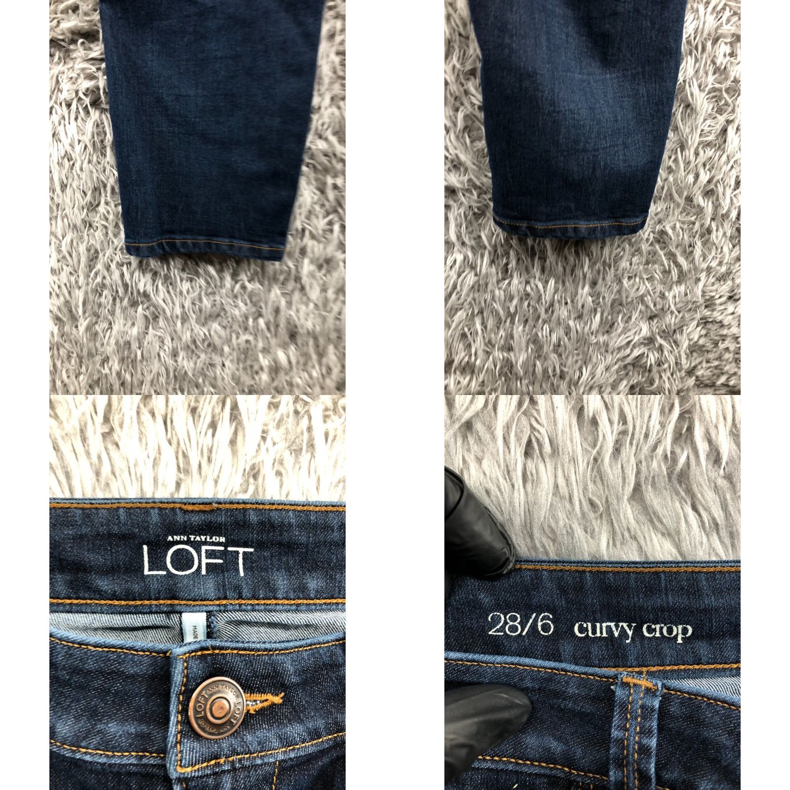 Loft LOFT Jeans Cropped Size 6 Womens Dark Blue 5-Pocket Denim Regular Rise Mid 30" Waist XP FLAW Included Size 28" / US 6 / IT 42 - 8 Thumbnail