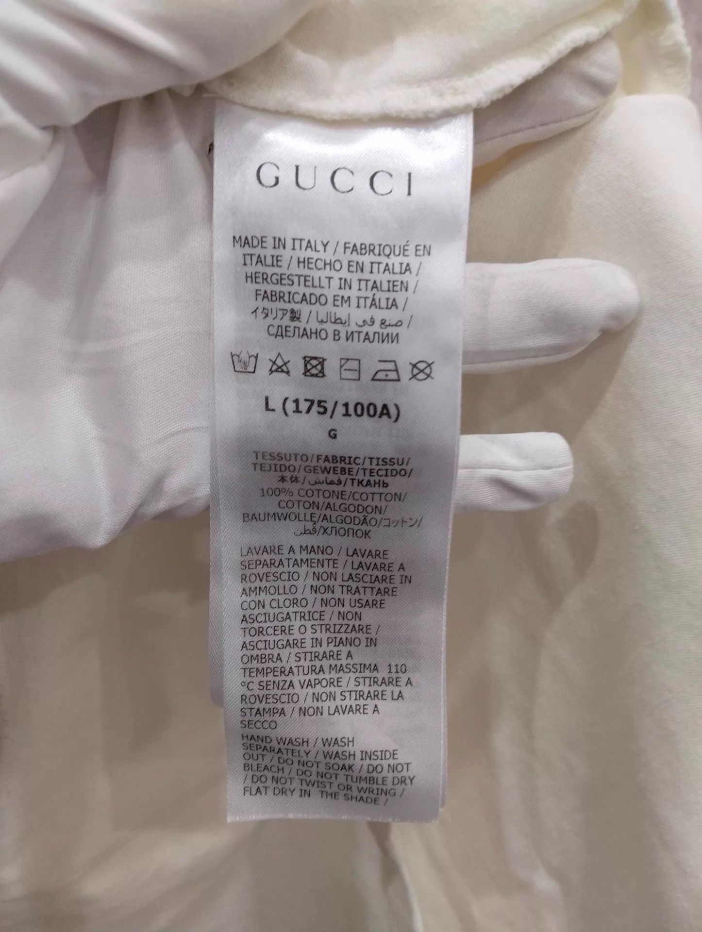 Gucci Gucci White Blade Lightning S/S Crew Tee L Size US L / EU 52-54 / 3 - 5 Thumbnail