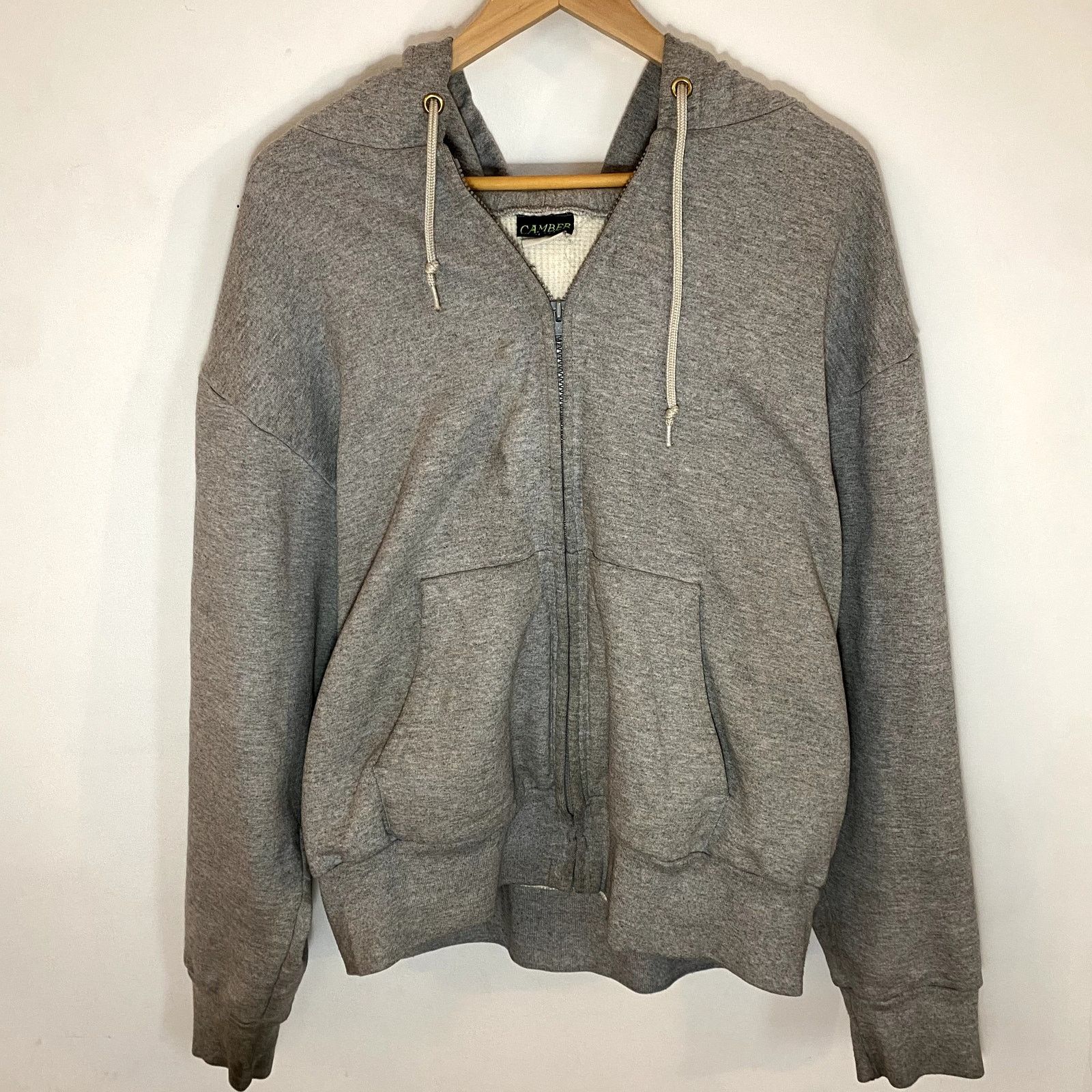 Camber × Vintage Vintage Camber Thermal Lined Hoodie Gray Hoodie Sweatshirt Size US XL / EU 56 / 4 - 1 Thumbnail