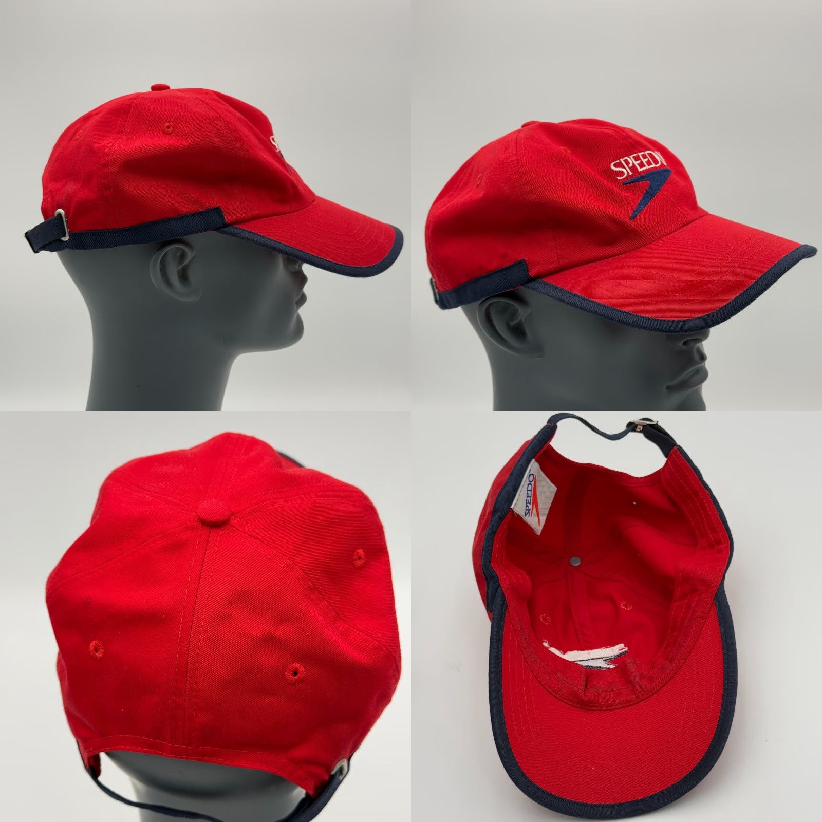 Speedo VINTAGE Speedo Mens Red OS Adjustable Beach Lifeguard Cap Hat Size ONE SIZE - 8 Thumbnail