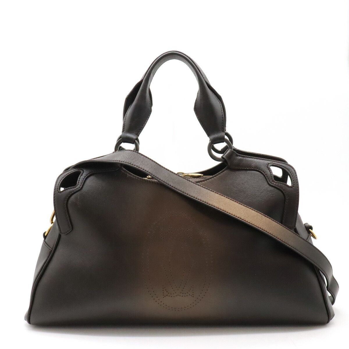 Cartier Cartier Leather Marcello De Cartier 2Way Bag Leather Shoulder Bag in Brown, Women's