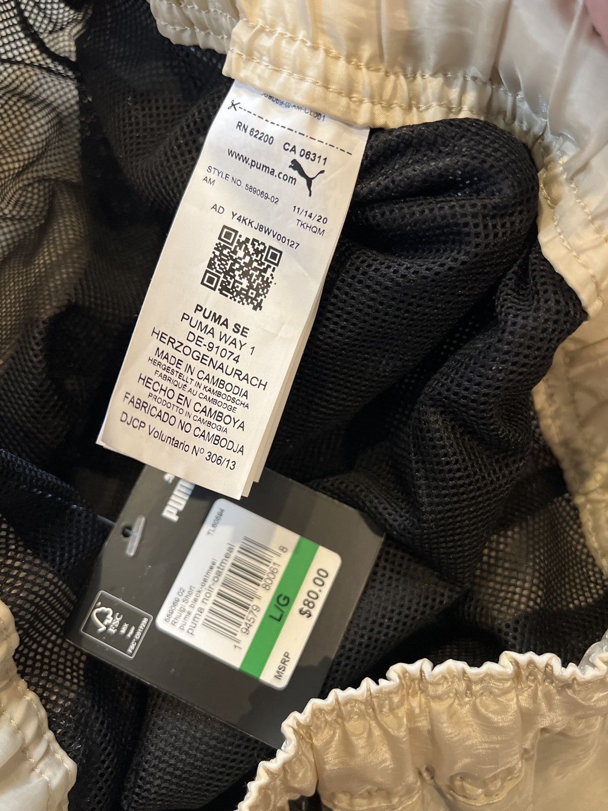 Puma × Rhude Rhude Rhuigi Puma Moire Woven Shorts black/oatmeal Size US 34 / EU 50 - 6 Thumbnail