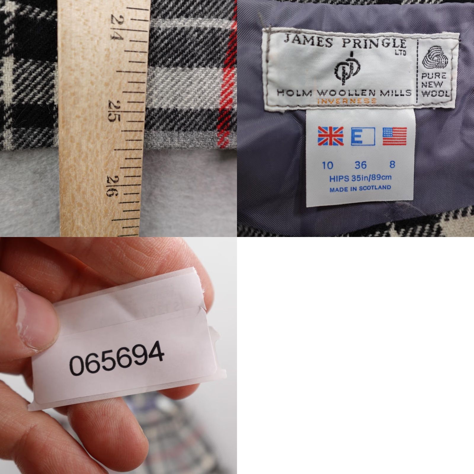 Vintage VINTAGE James Pringle Skirt Women 8 Gray Red Plaid Wool Lined Midi Scotland Pleated Zip Closure Mens/Womens? Size 30" / US 8 / IT 44 - 8 Thumbnail
