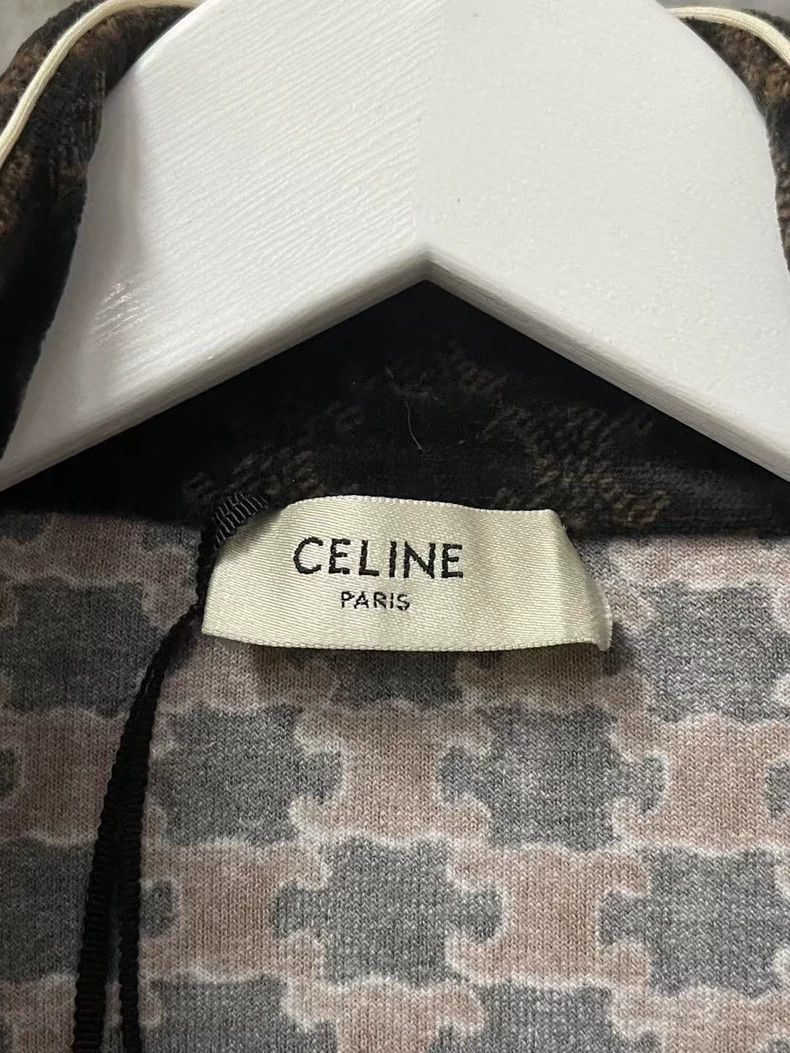 Celine Celine Velvet Monogram Zip Jacket Coat Size US L / EU 52-54 / 3 - 6 Thumbnail