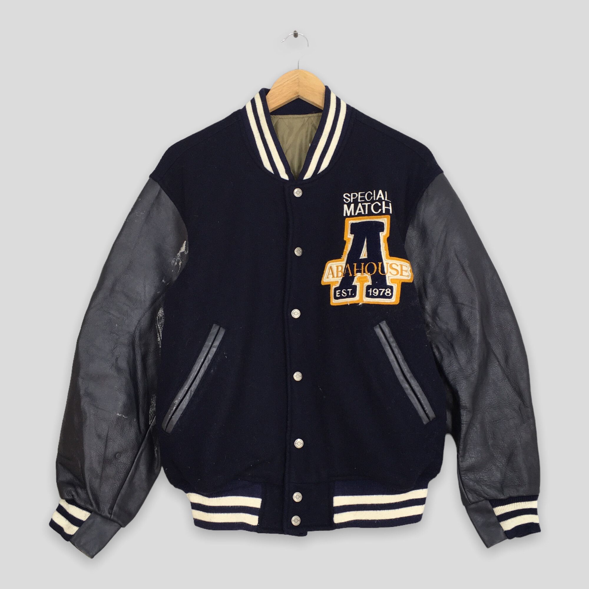 Vintage Vintage Abahouse Japan Wool Leather Varsity Jacket Medium | Grailed