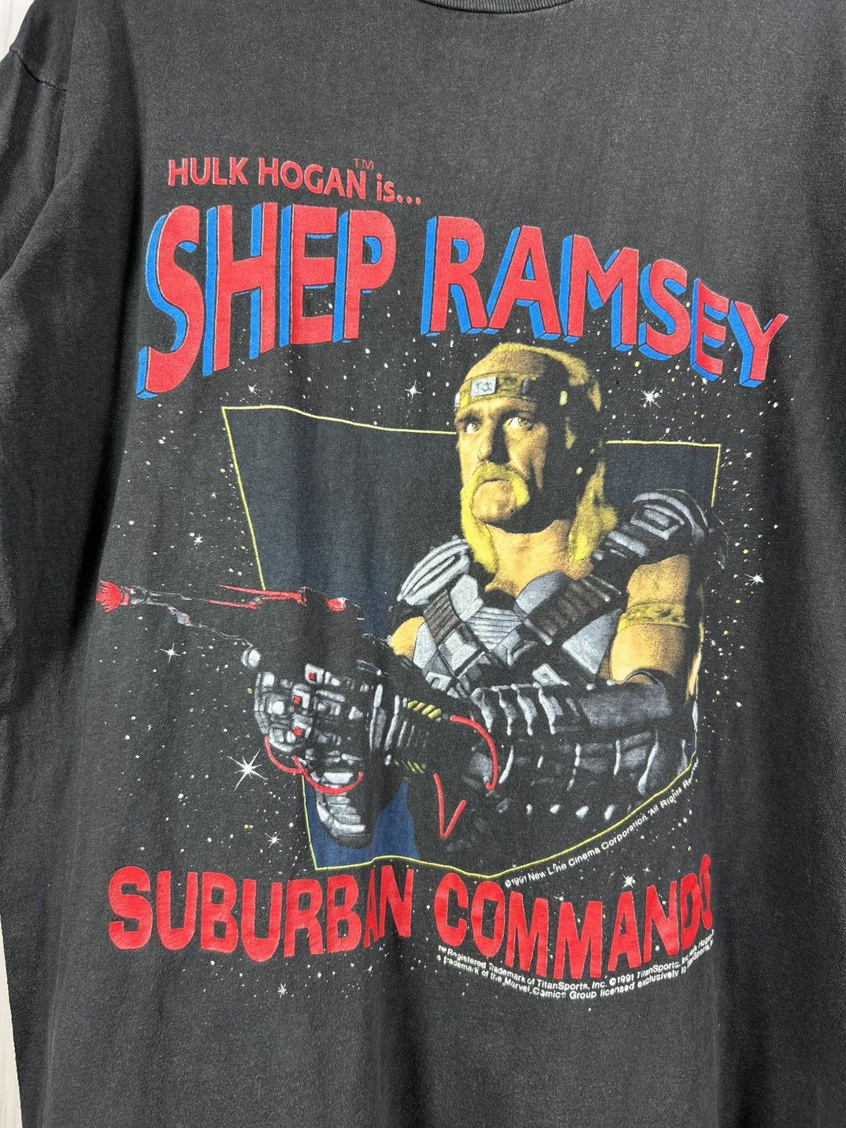 Vintage Rare 1991 Hulk Hogan Shep Ramsey Suburban Commando T-Shirt Size US XL / EU 56 / 4 - 4 Thumbnail