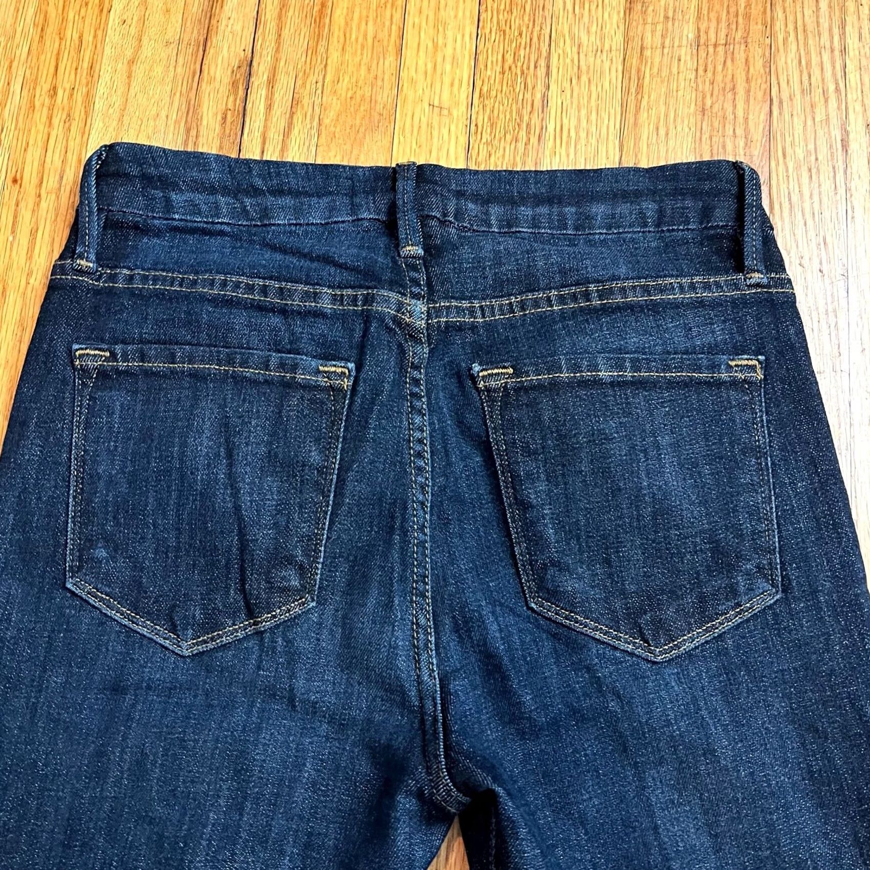 Frame VINTAGE? No. FRAME Jeans Womens 25 Le Boot Dark Raw Hem Crop Jeans Women 25 Bootcut Dark Blue 27x25.5 Ladies Womens Frame Denim Size 42" / US 20 - 4 Thumbnail