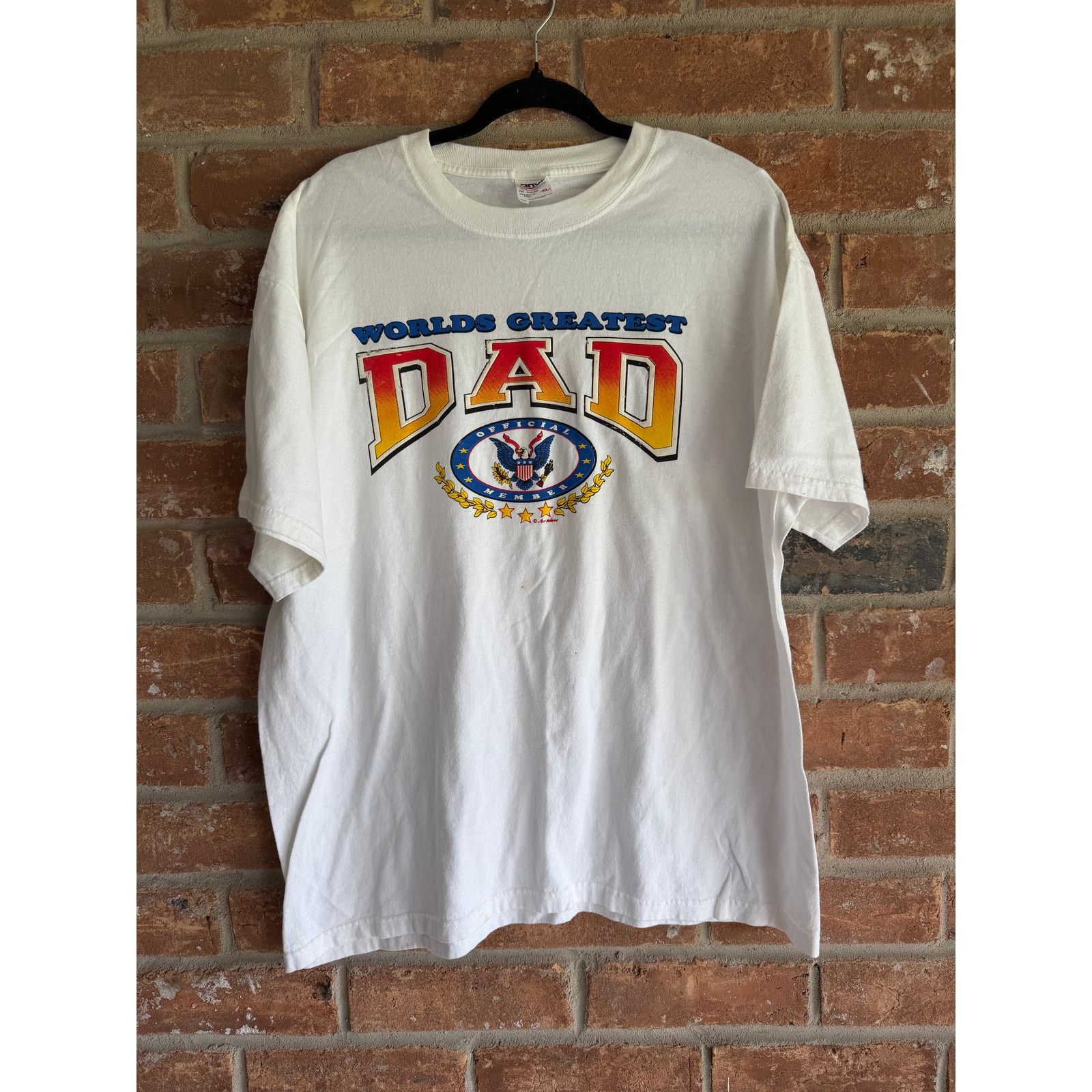 Anvil Vintage Worlds Greatest Dad Tee XL Patriotic Graphic Shirt Size US XL / EU 56 / 4 - 1 Thumbnail