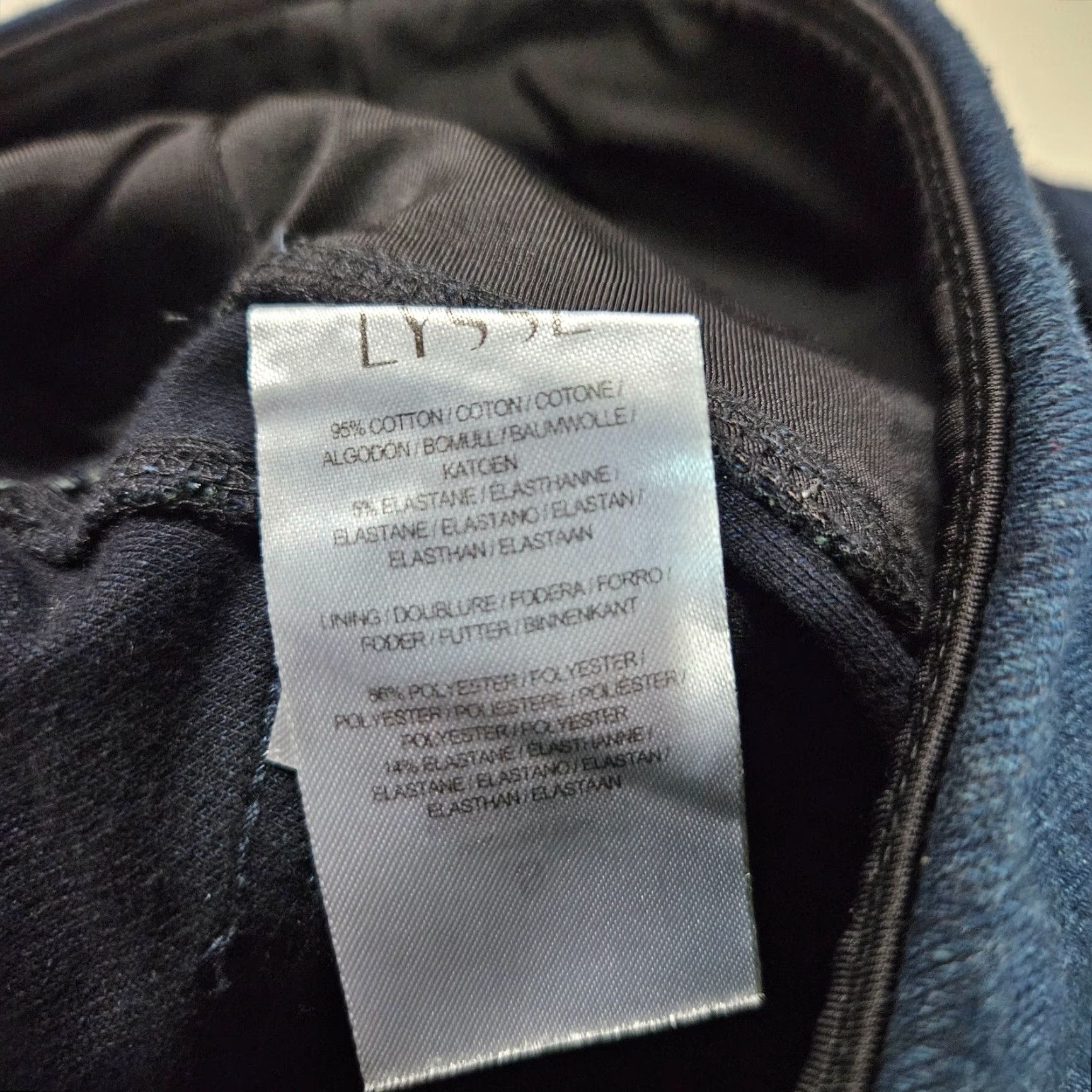 Vintage Lysse Womens Straight Leg Leggings Sz S Blue Pull On Mid Rise Cotton Blend Leggings Size 28" / US 6 / IT 42 - 7 Thumbnail