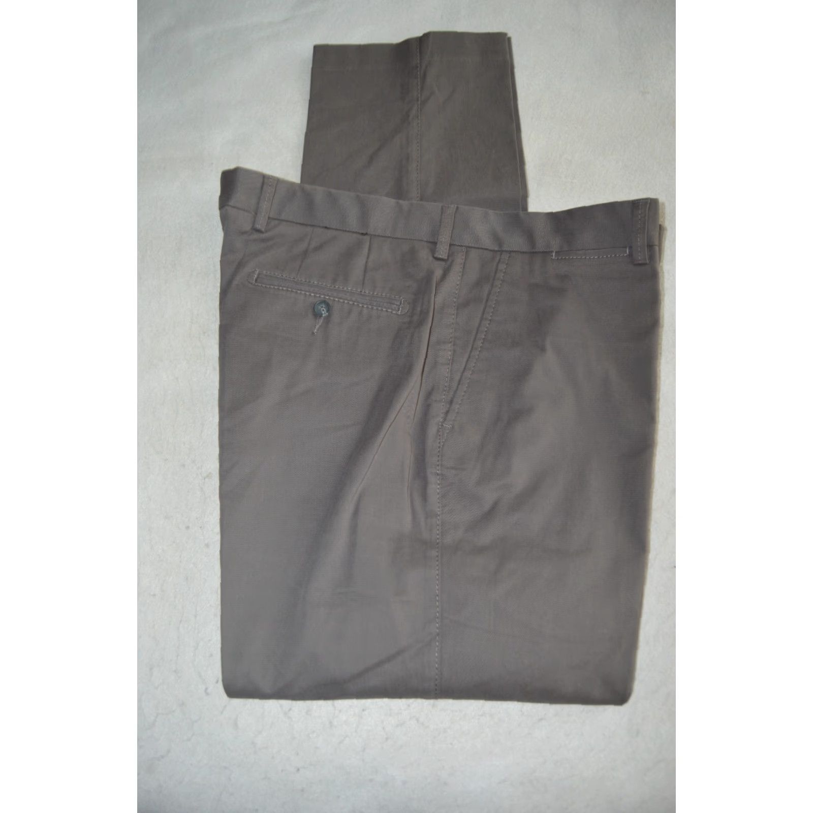 Vintage Black Brown 1826 Mens Slim Chino Pants Flat Front 38x32 Grey Casual City Preppy 5-Pocket Womens? Size US 38 / EU 54 - 3 Thumbnail