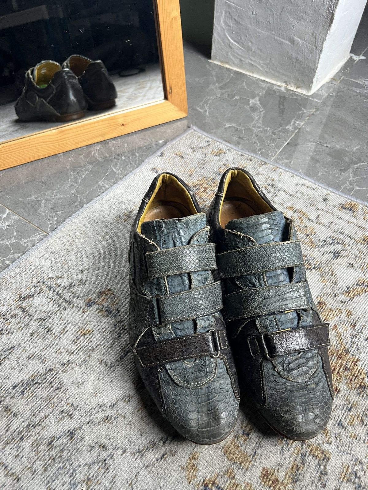 Dolce & Gabbana Dolce & Gabbana Velcro Croco Leather Sneakers Size US 7.5 / EU 40-41 - 3 Thumbnail